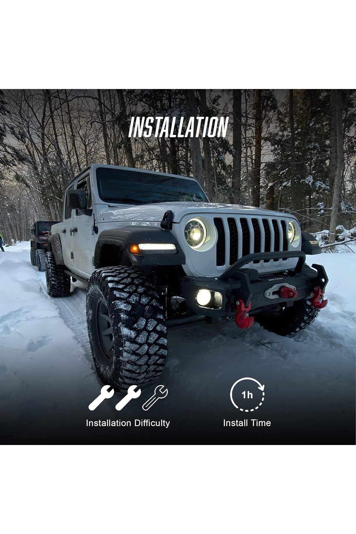 oracle-مصابيح أمامية Oculus Bi-LED Projector مقاس 18-24 بوصة لسيارة Jeep Wrangler JL وGladiator JT، مع عدسة مدفأة وفتحة خلفية 5