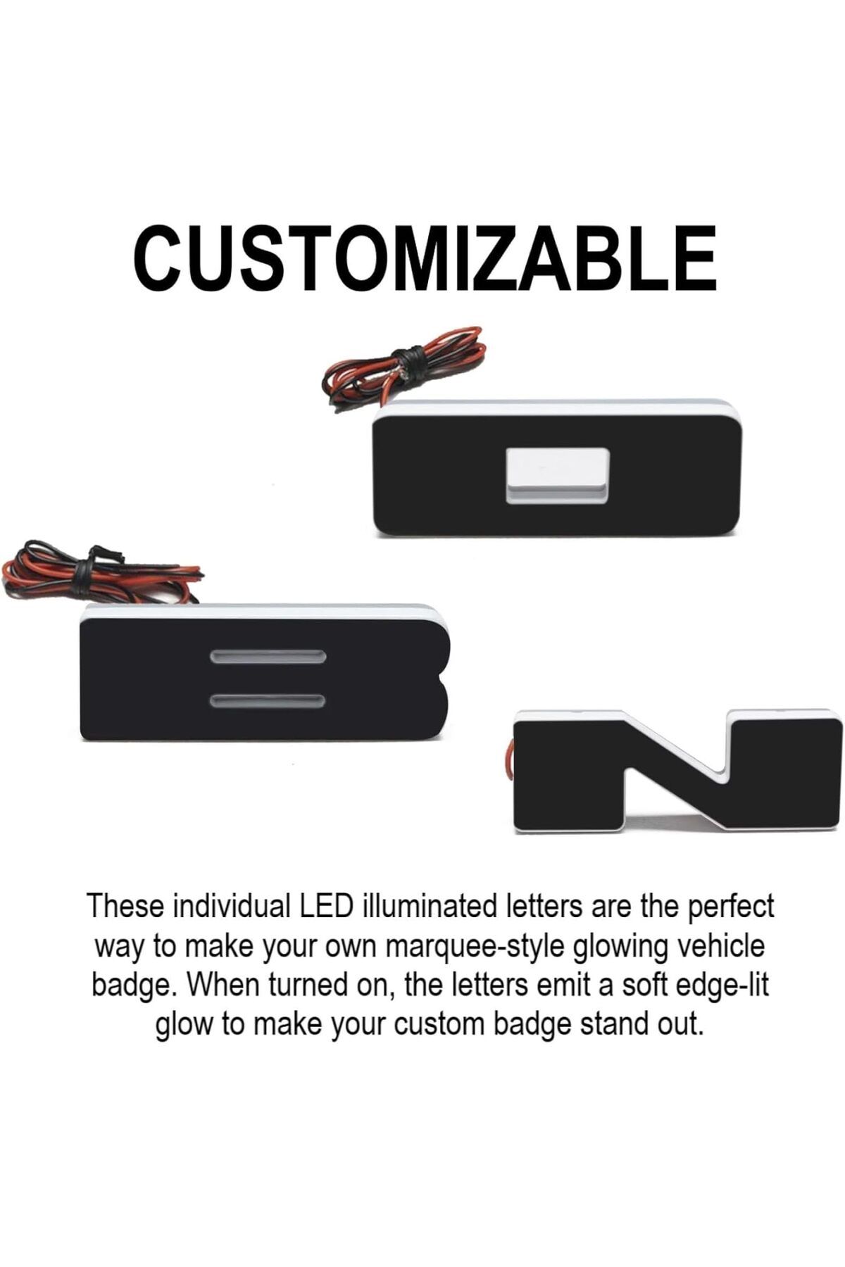 oracle-Universal Illuminated LED Letter Badge - Matte White Surface - N - White LED 3