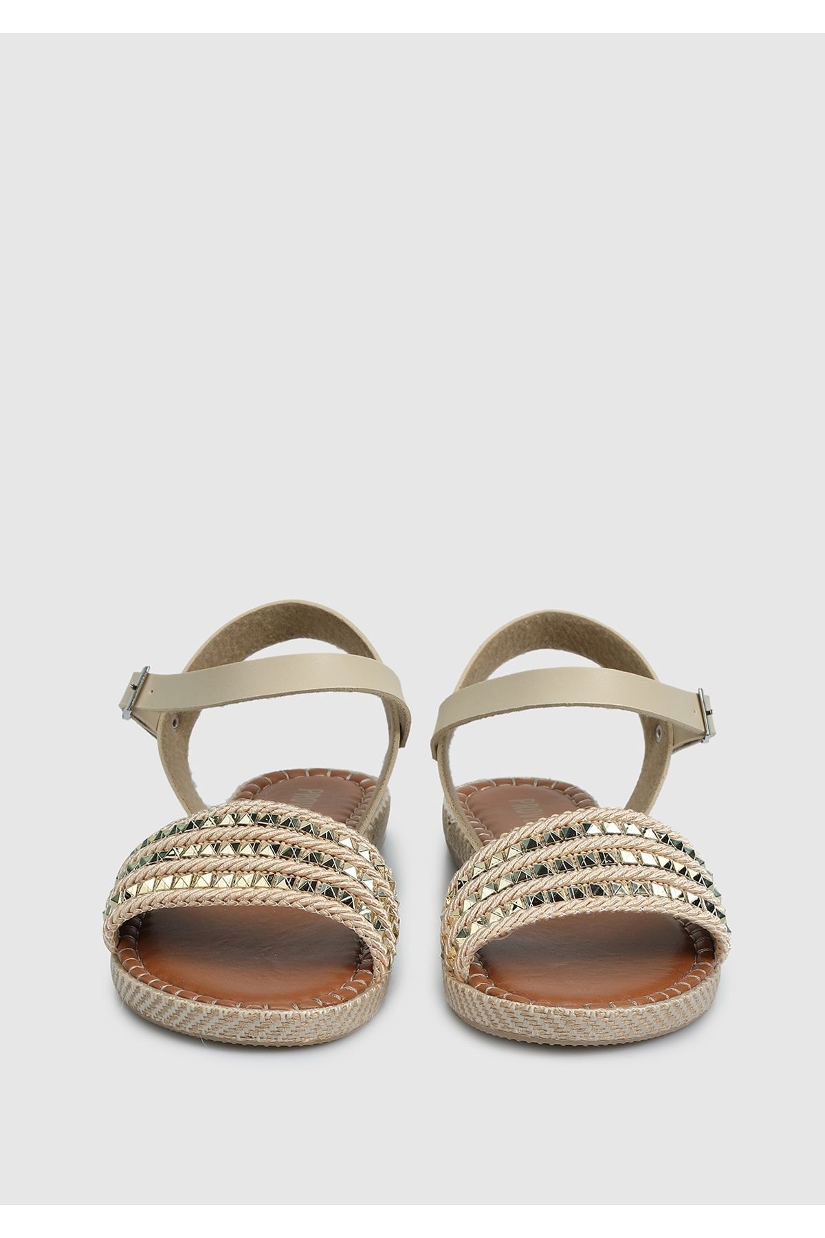 Provoq-Beige Flat Women's Sandals 3