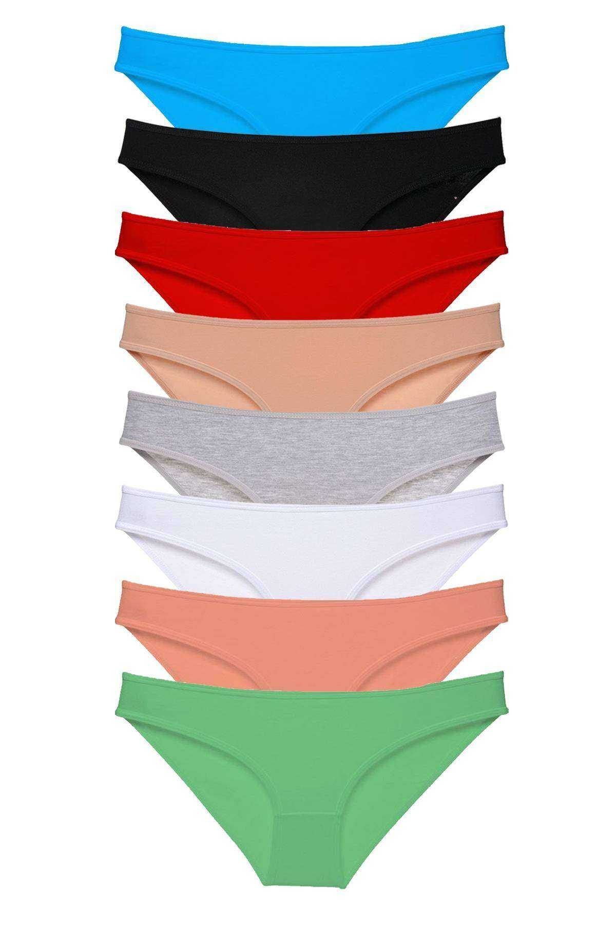 Easy Tedarik 8 adet Süper Eko Set Likralı Kadın Slip Külot Set 1