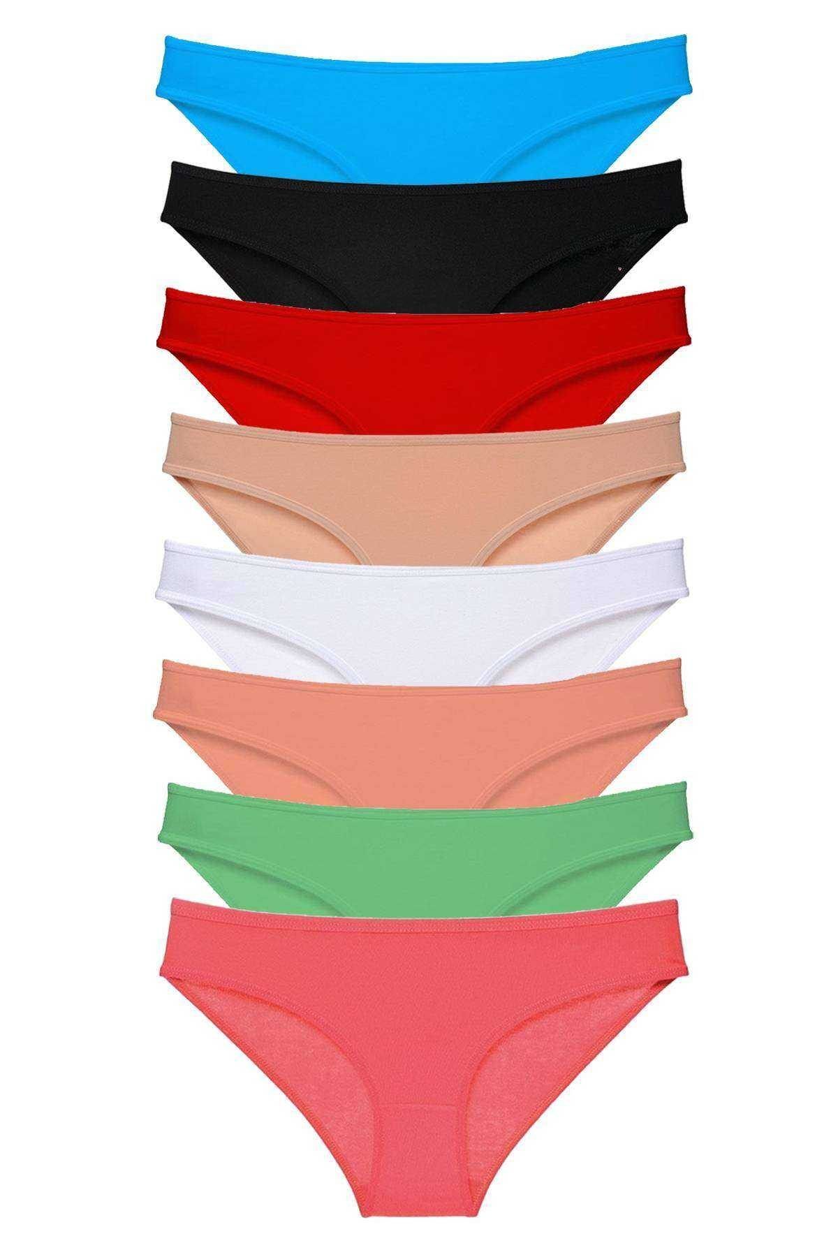 Easy Tedarik 8 adet Süper Eko Set Likralı Kadın Slip Külot Set 5