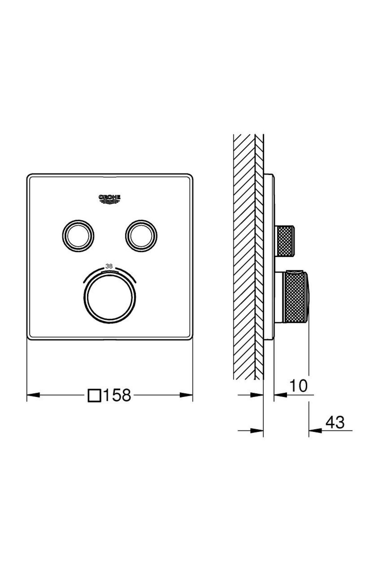 Grohe-Smartcontrol Double Valve Flow Control, Built-In Thermostatic Shower Faucet - 29124Gn0 2