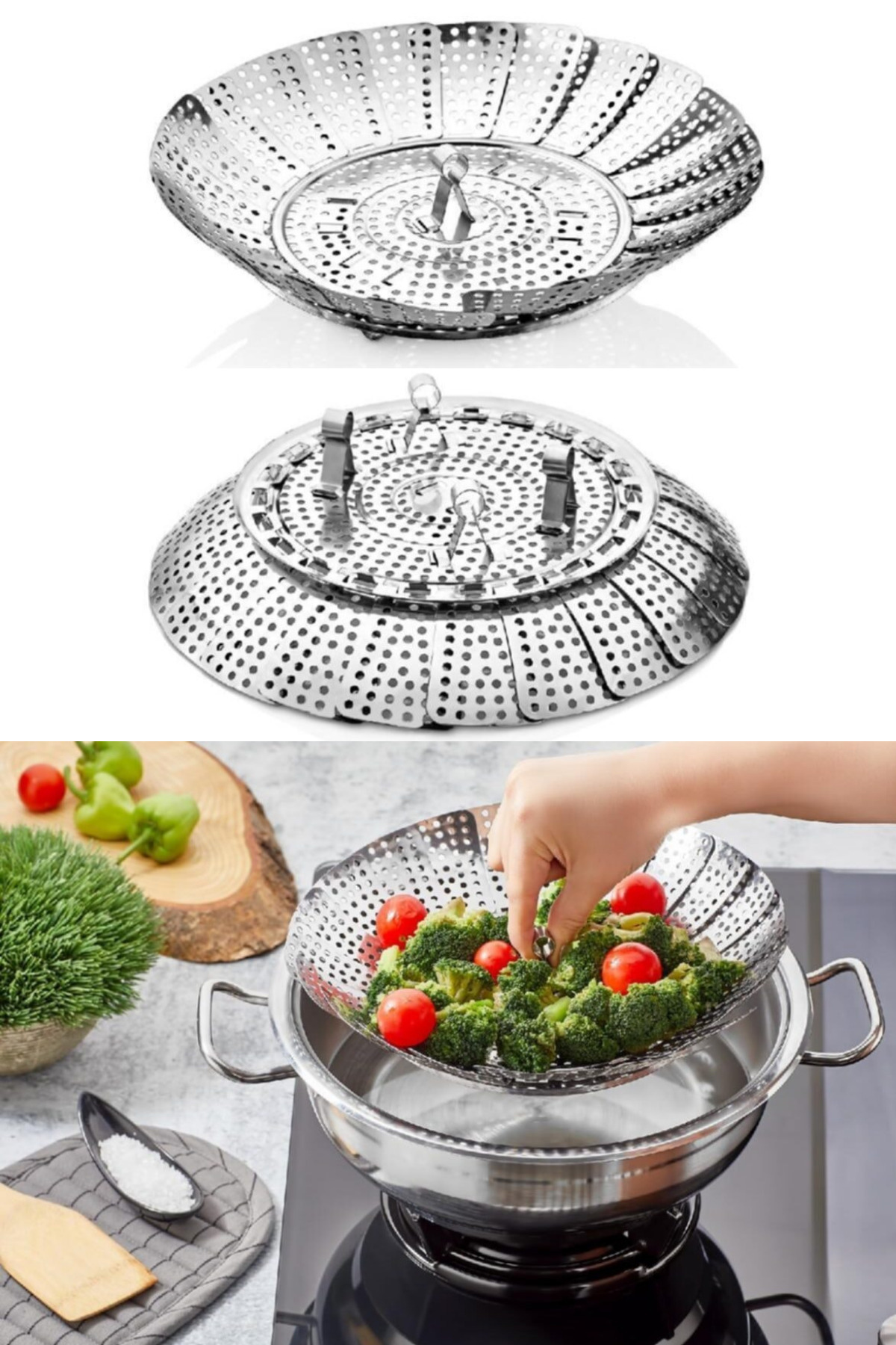 QNİAY-Vegetable Cooking and Boiling Foldable Steaming Apparatus 7