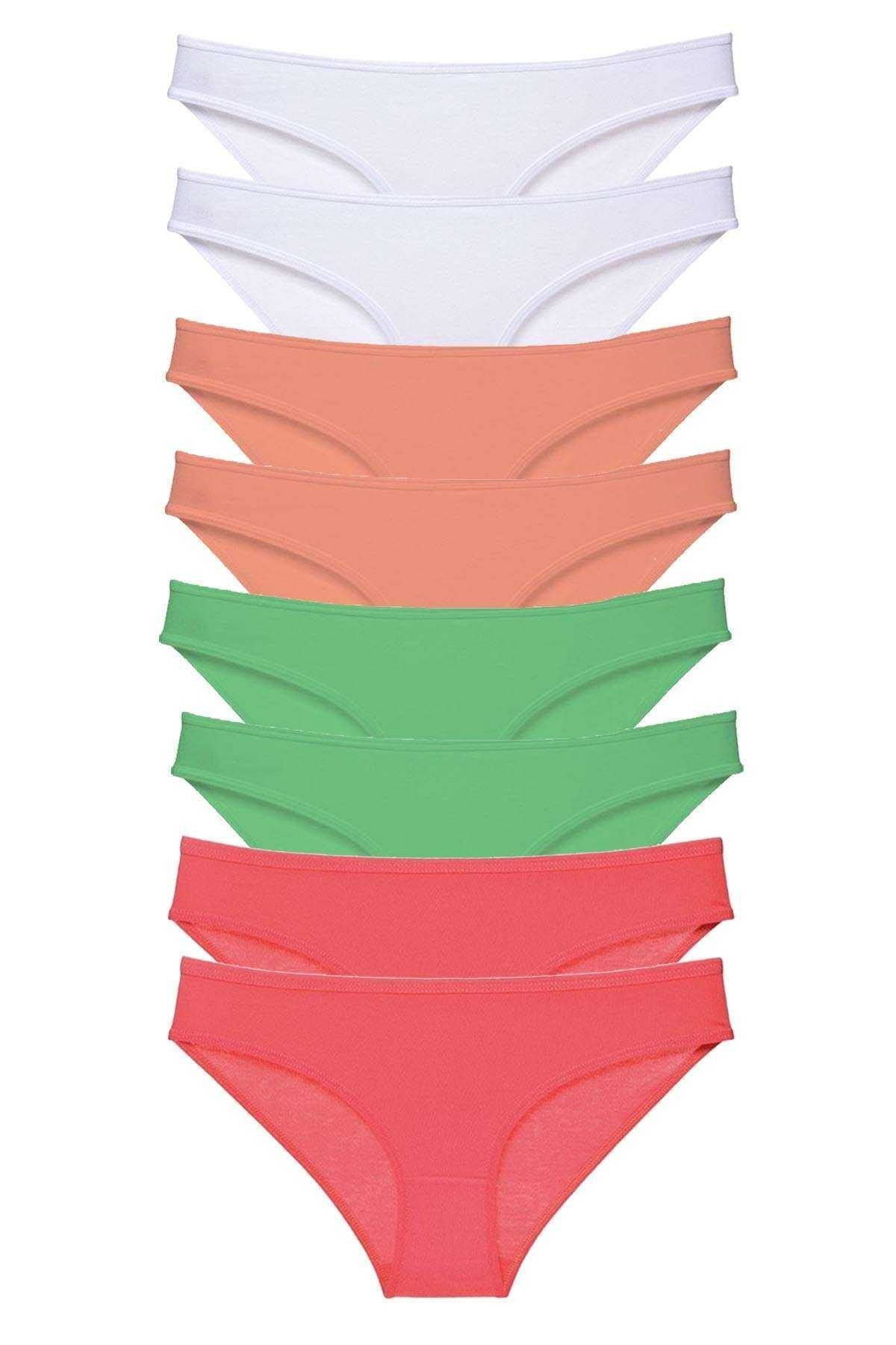 Easy Tedarik-Super Eco Lycra 8 Pieces Women's Slip Panties Set - 527 1