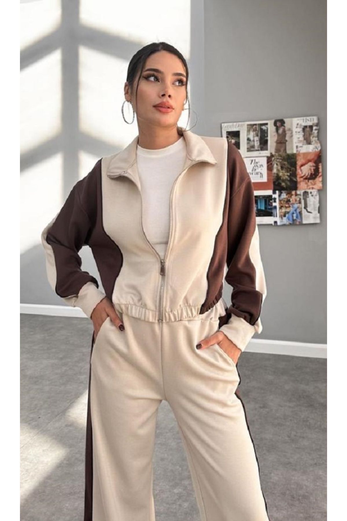 Marjinal-Classic Tracksuit with Patterned Zipper 2