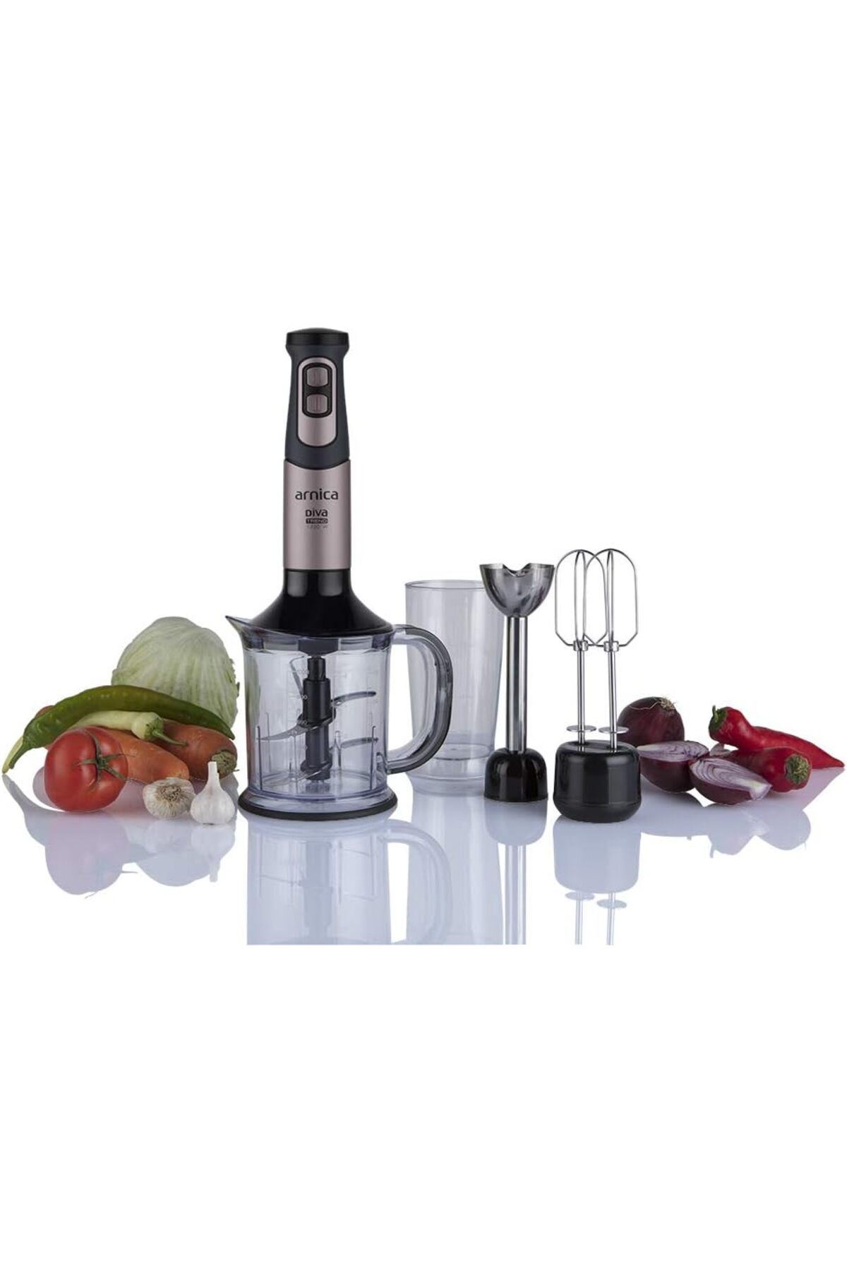 STOREMAX Sbl Diva Trend El Blender Seti, 1200 W, Paslanmaz Çelik Bıçak, 1.2 L Hazne, Rose SBLShp 1064356