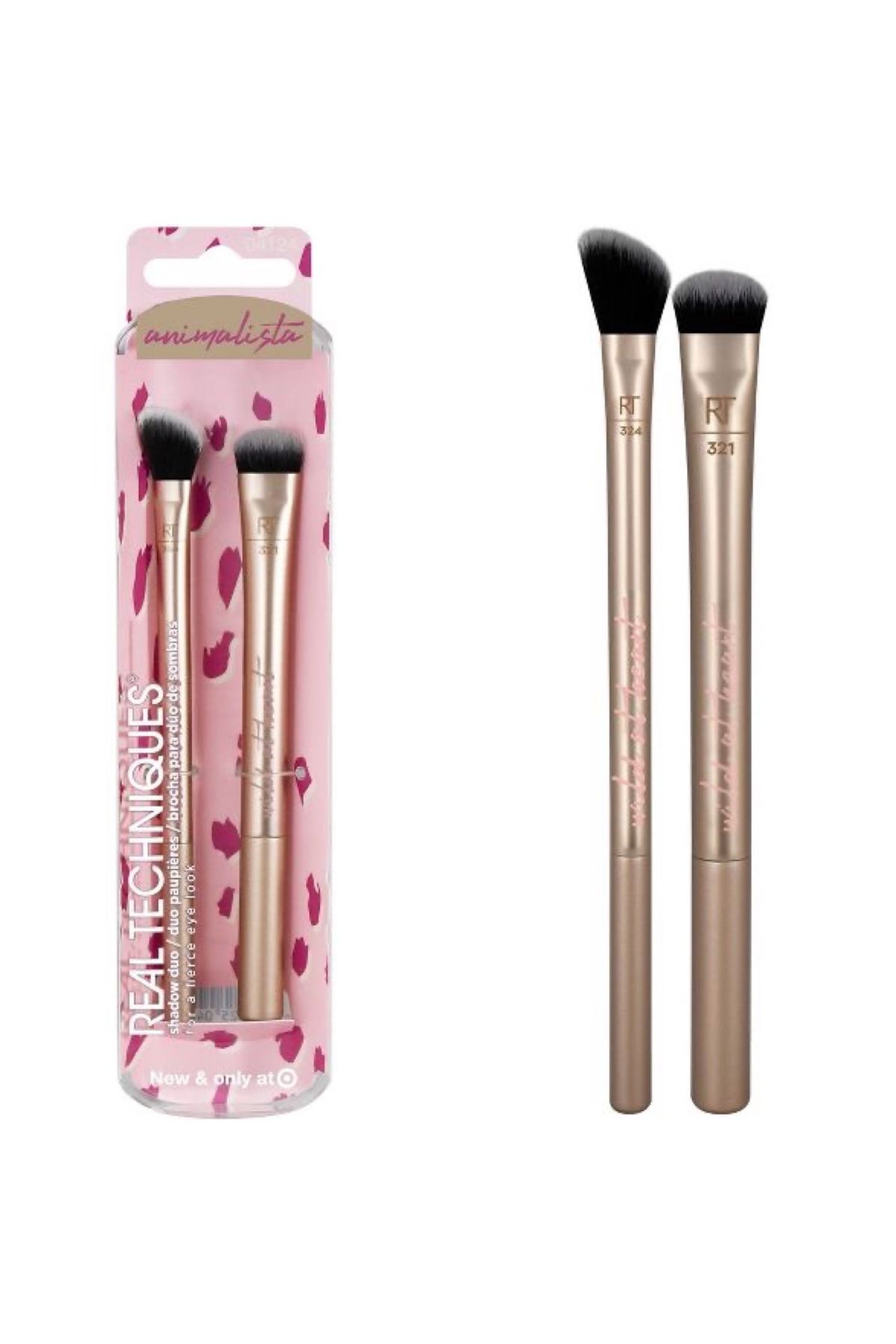 Real Techniques-Set Duo, Real Techniques, Animalista Duo, Powder Brush, 2 pcs 1