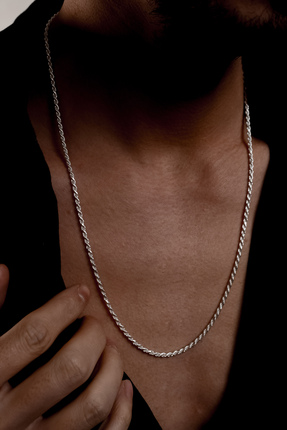 Ricco Jewellery 925 Ayar Gümüş Old Money Burma Halat Zincir