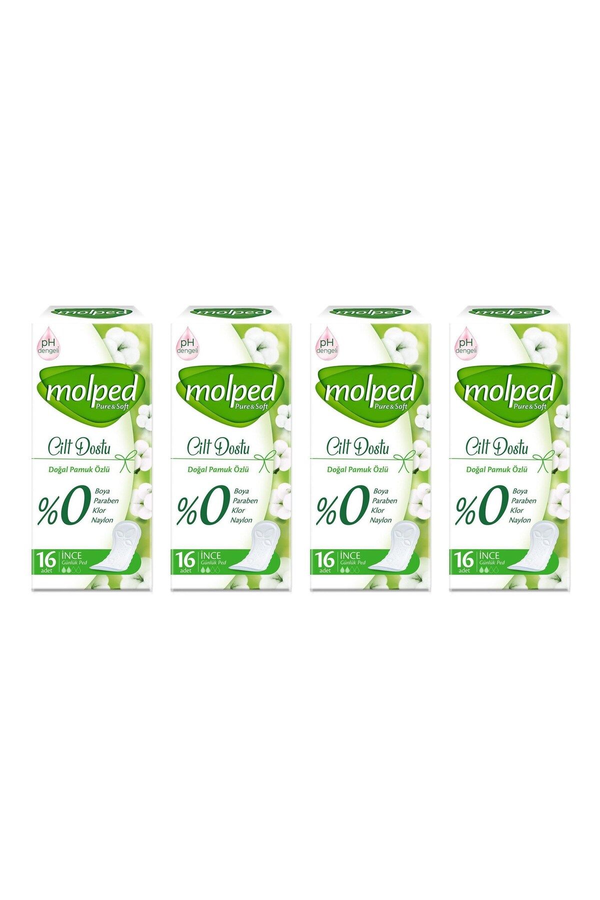 Molped Günlük Ped Pure&soft Cilt Dostu 16'lı x 4 Adet