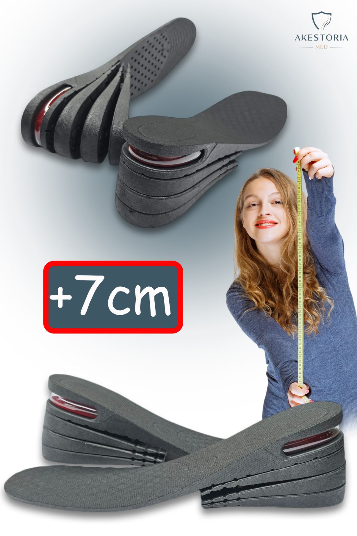 AboutThePerfect 7 cm hava pedli gizli boy yükseltici tabanlık siyah FC-035