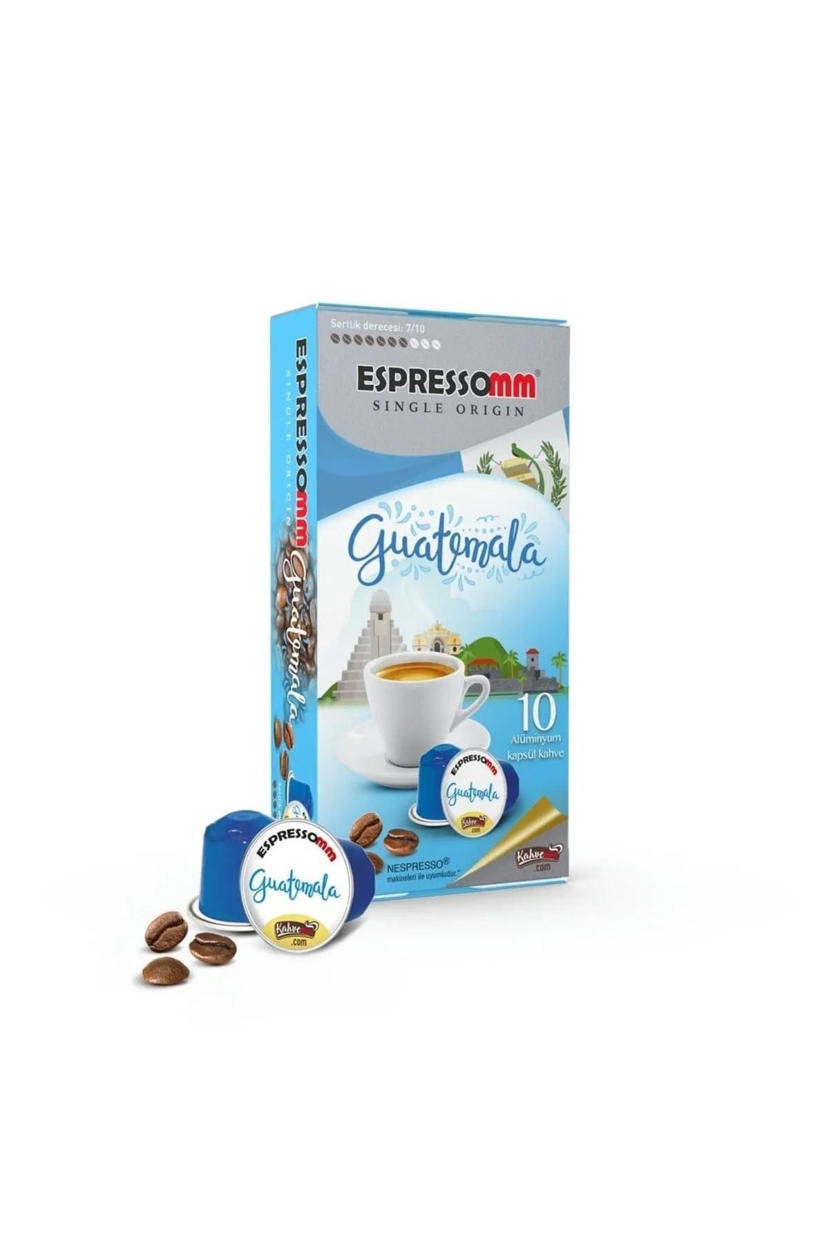 ESPRESSOMM Nespresso Makinelerle Uyumlu GUATEMALA Alüminyum Kapsül Kahve (1 Paket - 10 Kapsül)