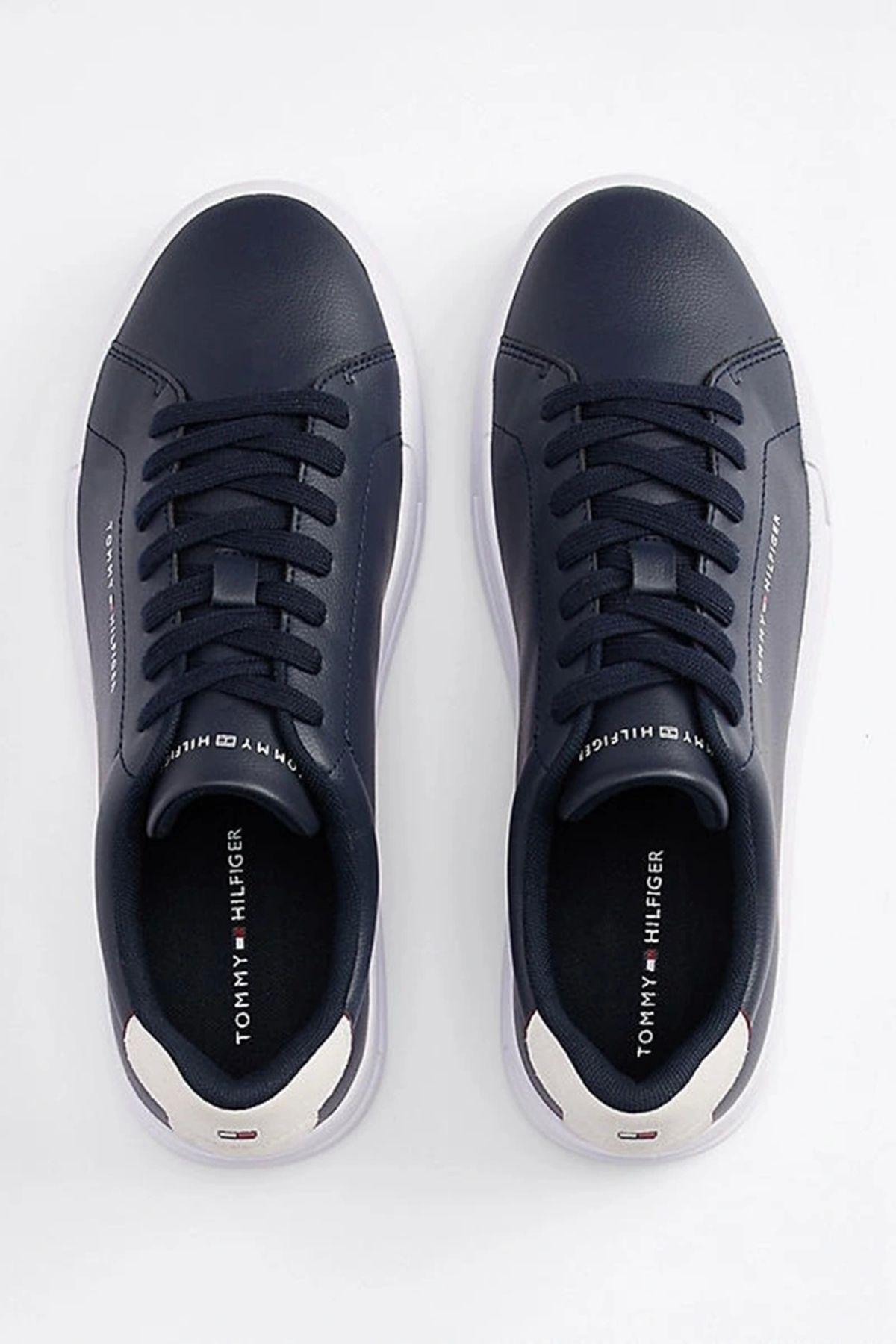 Tommy Hilfiger-Męskie granatowe trampki Pebble Grain Court 6