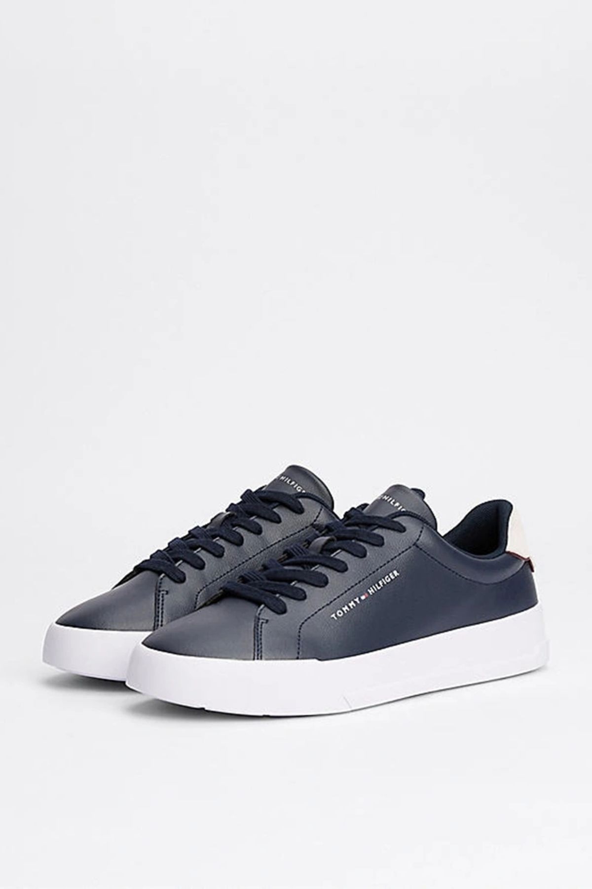 Tommy Hilfiger-Męskie granatowe trampki Pebble Grain Court 3