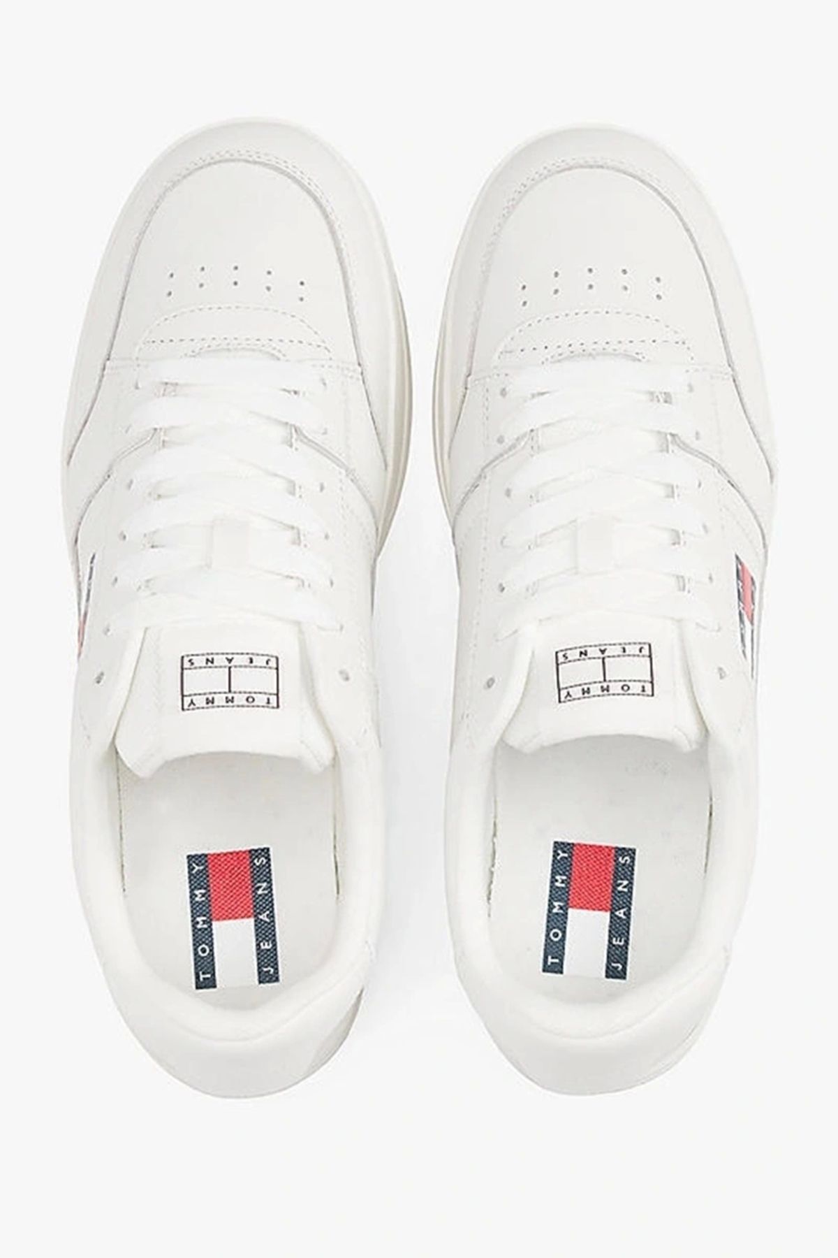 Tommy Hilfiger-Weißer Greenwich Essential Leder-Sneaker für Herren 5