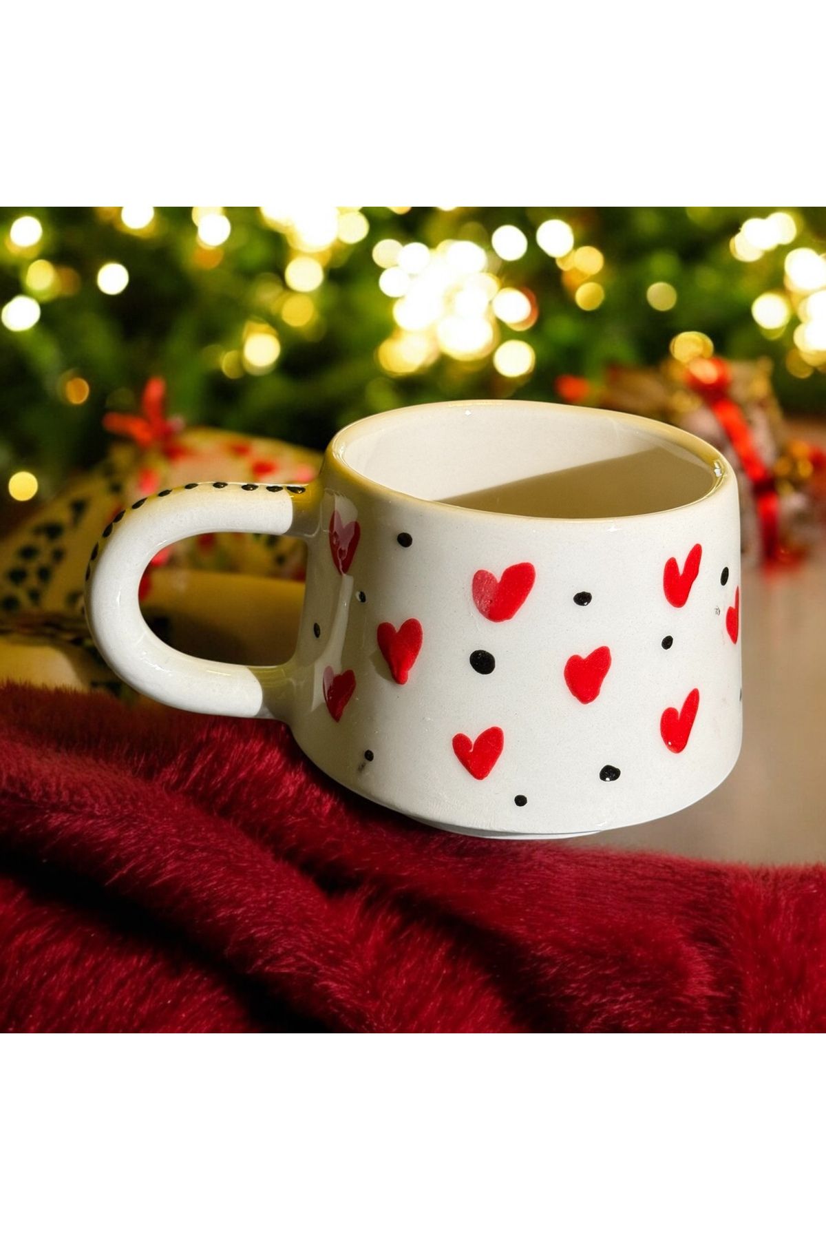 naturalife-Handmade Heart Pattern Ceramic Mug - for Moments with Love Filled 2