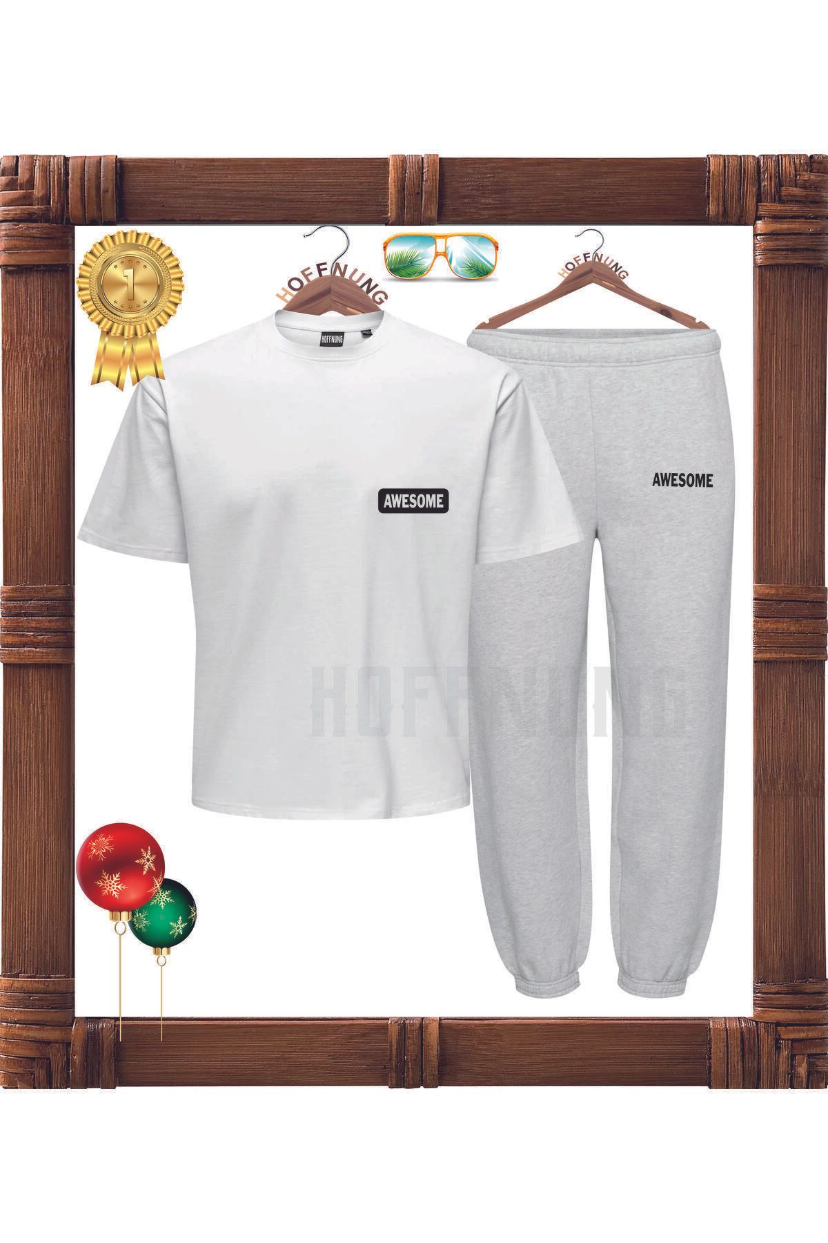 HOFFNUNG Full Pants Awesome Mükemmel Baskılı Oversize Yazlık Alt Üst Takım