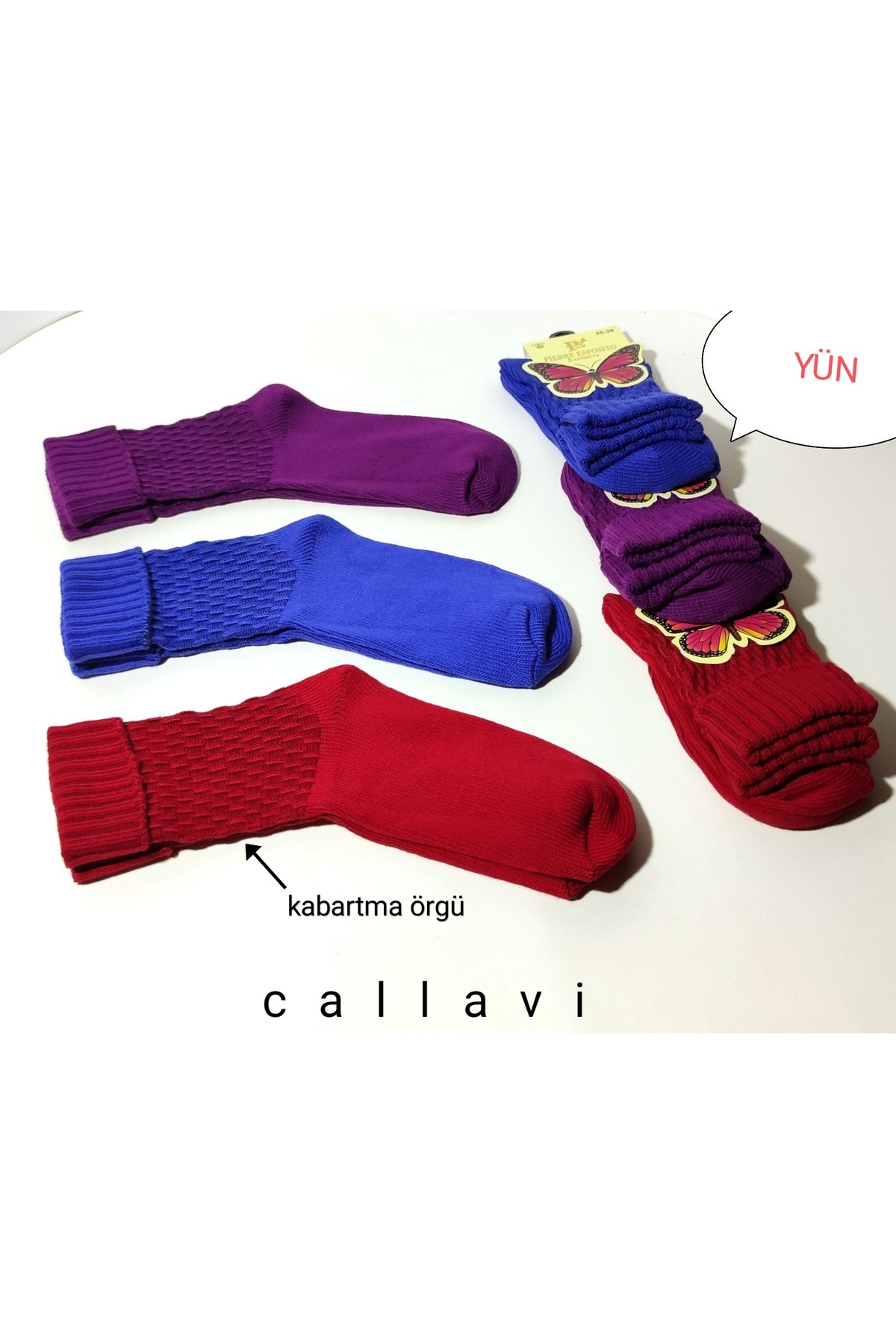 calantor-Wool Winter Curl Embossing Socket Socks 3 Pairs 6