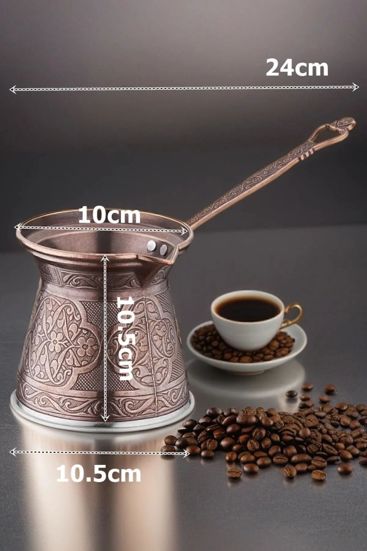 veral-Patterned Cast Iron Coffee Pot Large Size for 6 People - Compatible with Magnetic Stoves 2