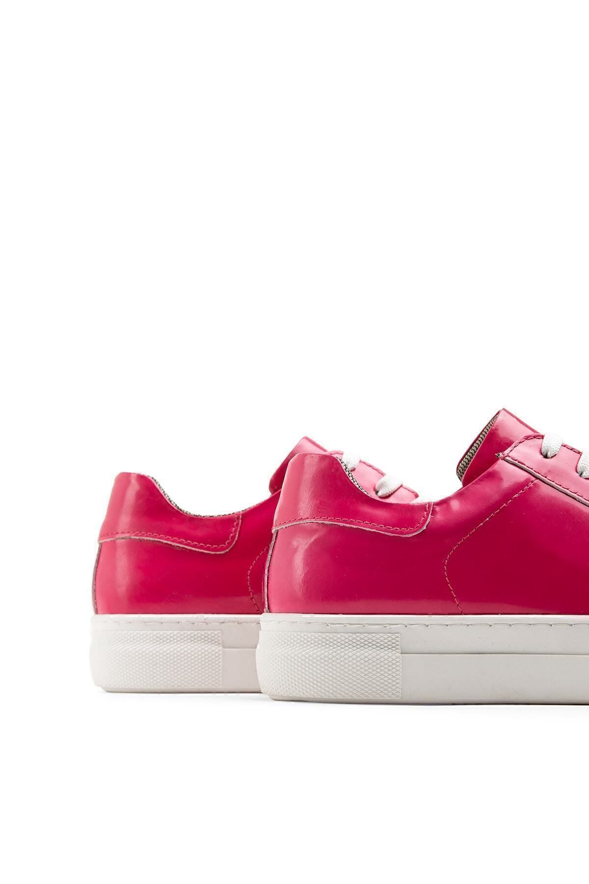 Deery-Genuine Leather Fuchsia Sneaker Women's Shoes 6