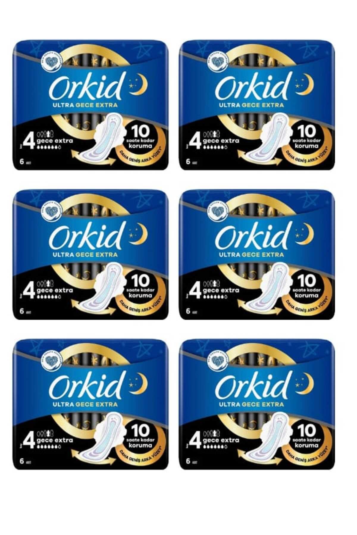 Orkid Ultra Hijyenik Ped Gece Ekstra 6'LI X 6 ADET