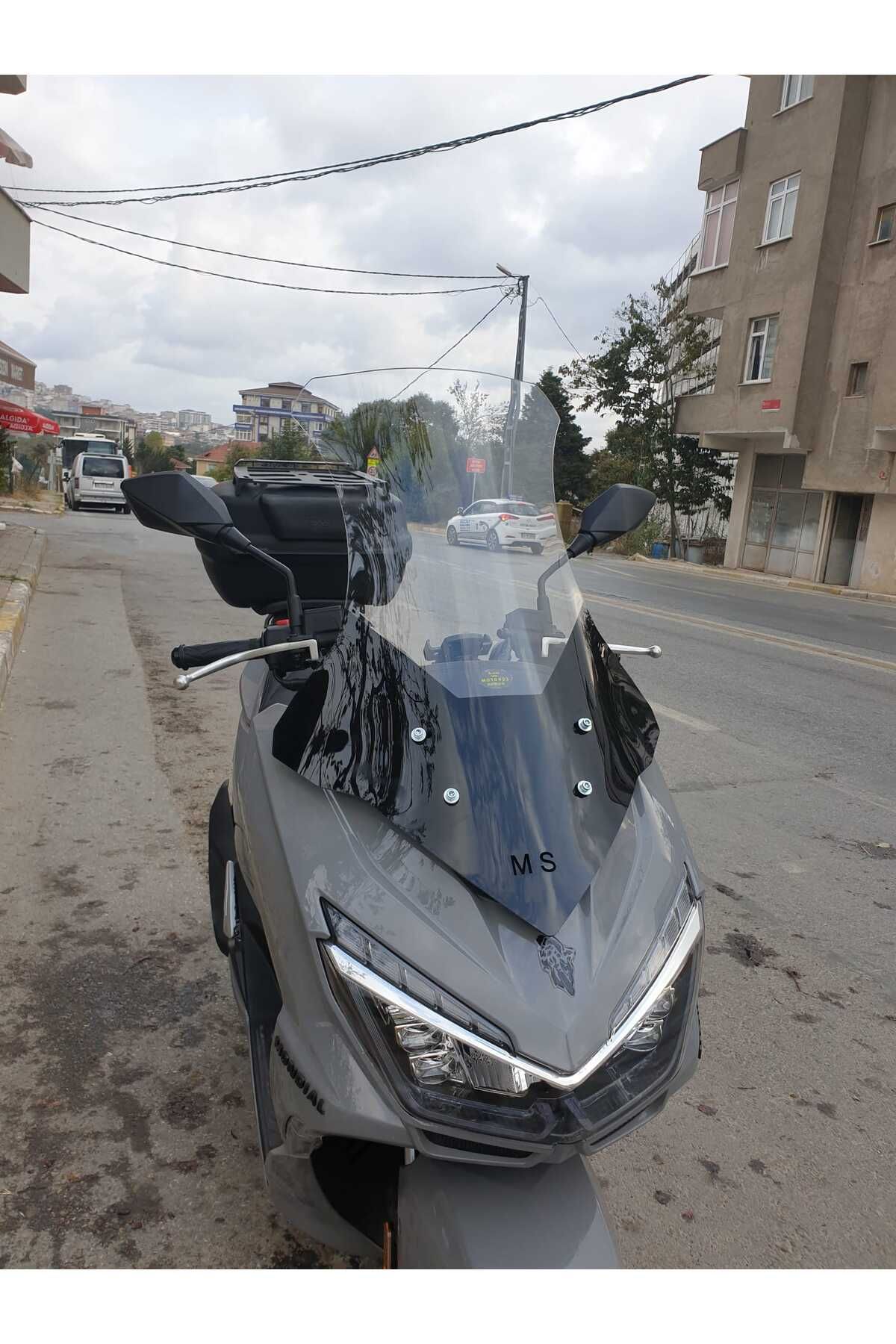 Mondial Strada 125 Siperlik Ön Cam 2023-2025 Model 75cm Şeffaf Renkli 4mm UZUN CAM