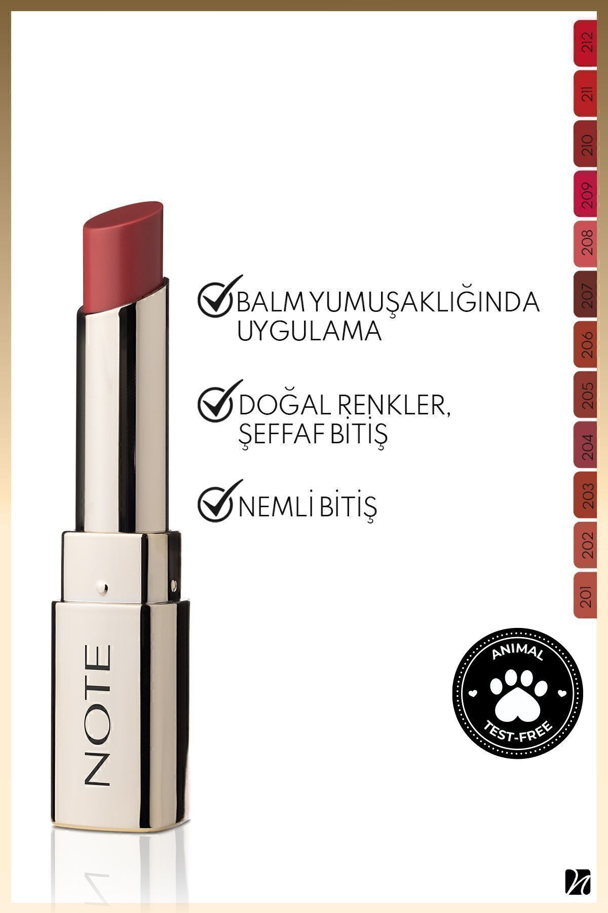 NOTE-Moisturizing Lipstick with Light and Soft Structure-210 Alluring - Red 2