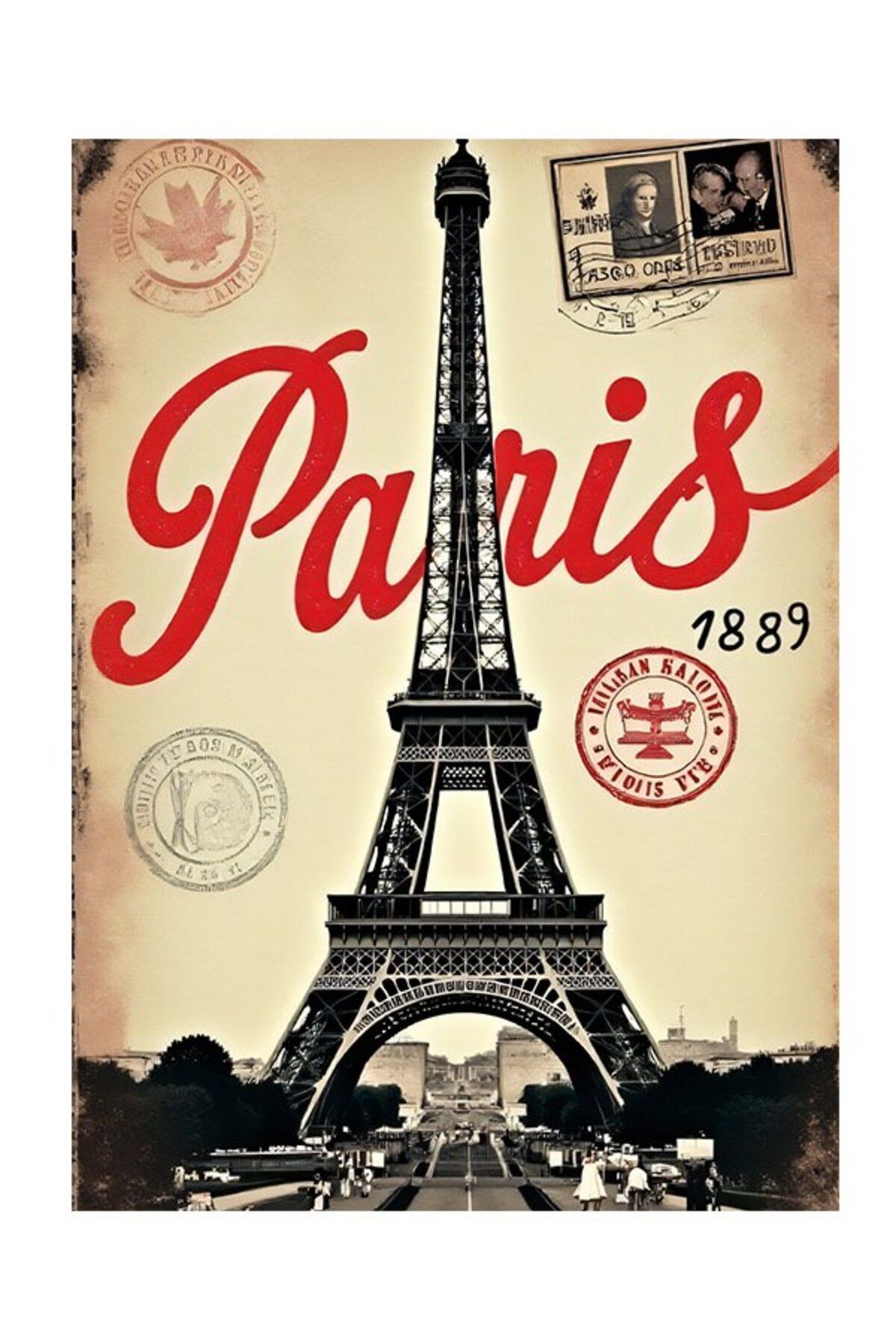 ekart-500 Pieces Wooden Mdf Puzzle - Jigsaw Puzzle Eiffel and Paris Drawing, 50*70 cm 1