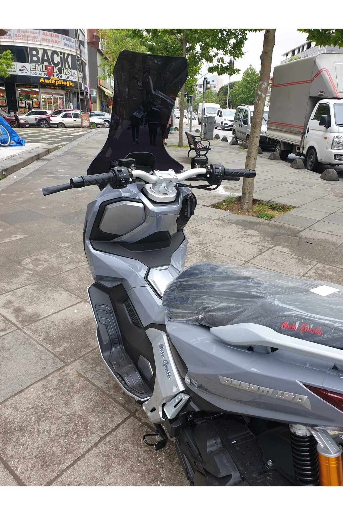 Moto Gusto Dream 150 Siperlik Ön Cam 2023-2025 Model 78cm Siyah Renkli 4mm UZUN CAM