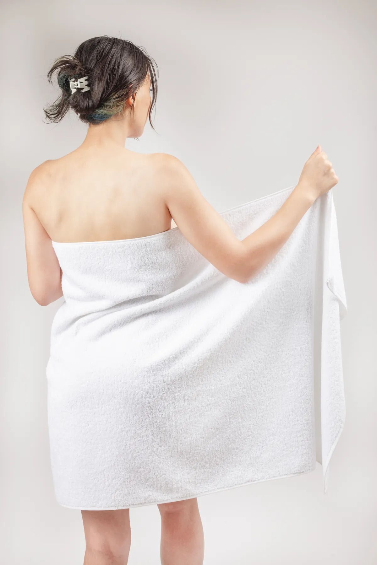 Elaganya-King Size White Bath Towel - 100% Cotton, 90X150 Cm, 650Gr 4