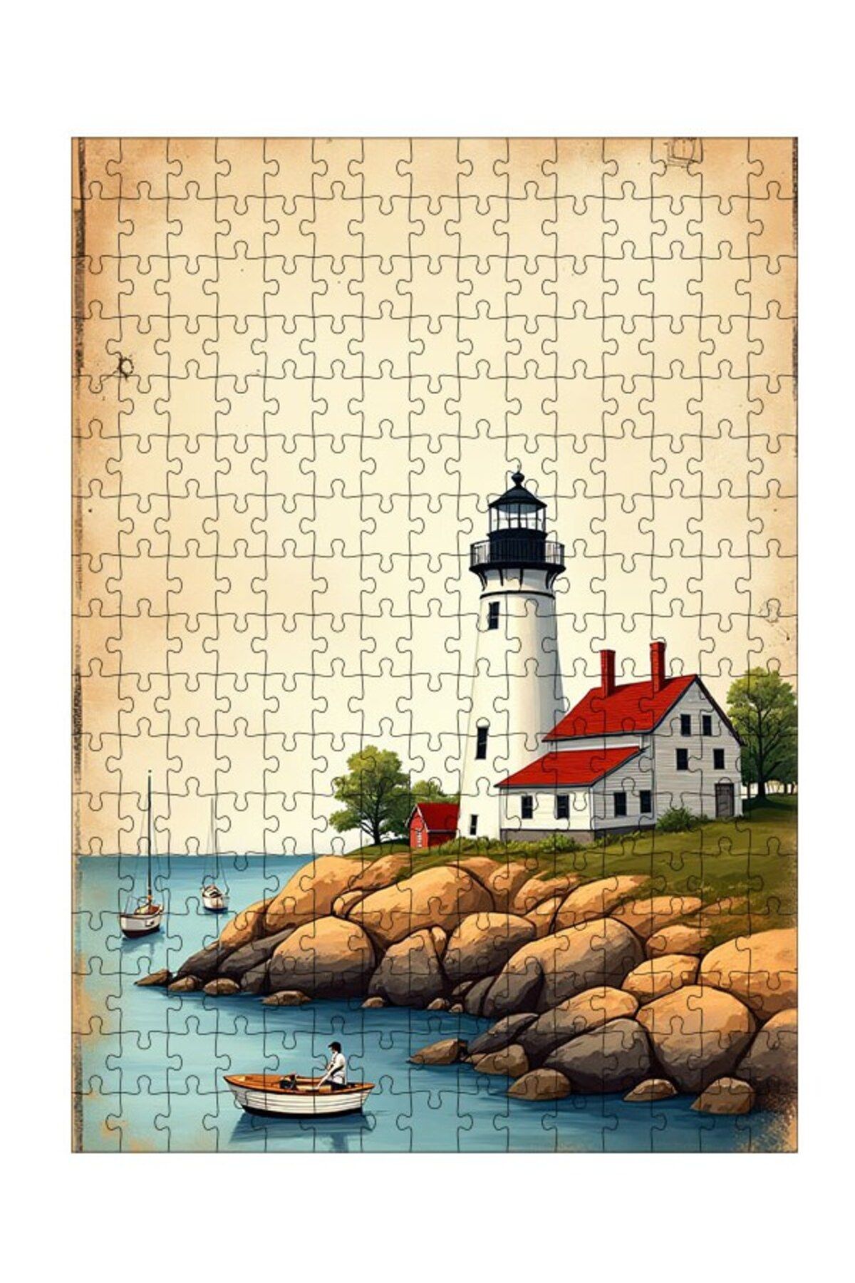 ekart-Wooden Mdf Puzzle Jigsaw Lighthouse and Seaside 255 Pieces 35*50 cm 1