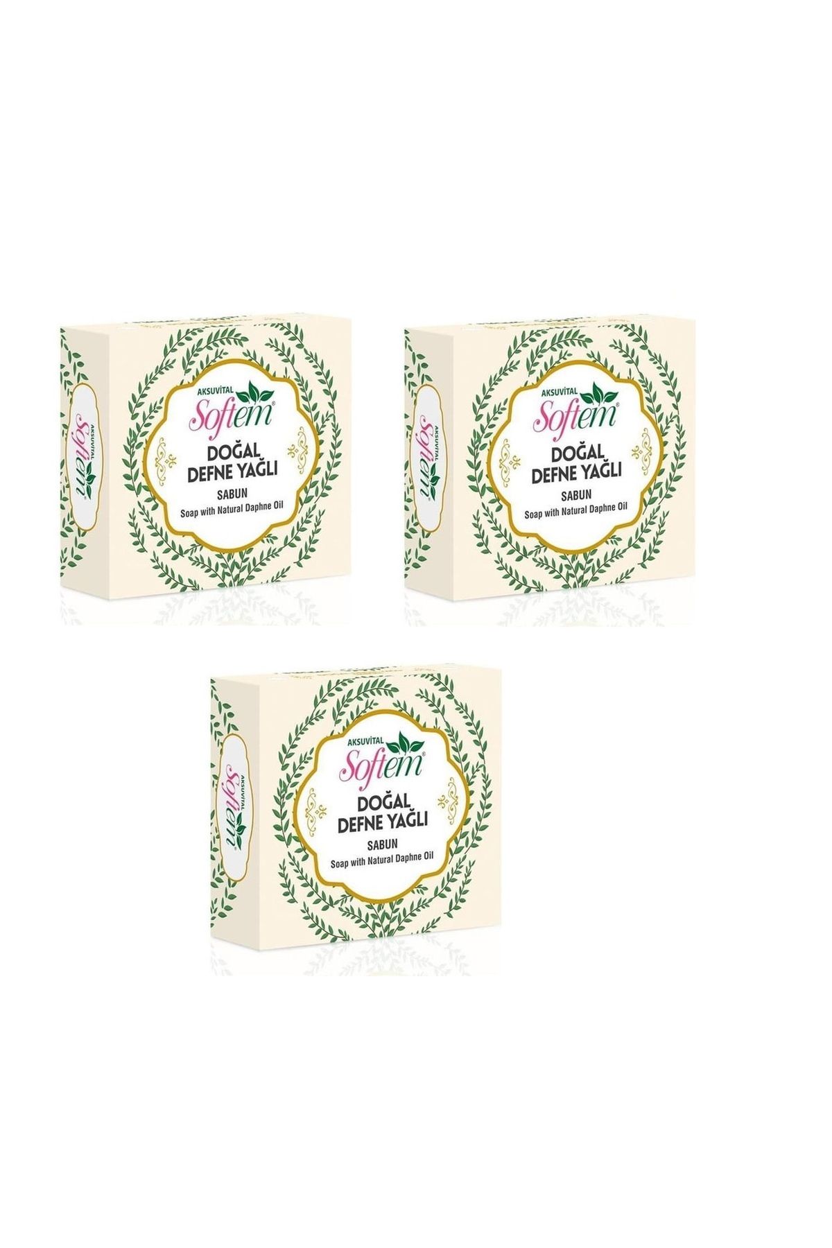 Softem-Natural Laurel Oil Soap 130 Gr 3 Pcs 1
