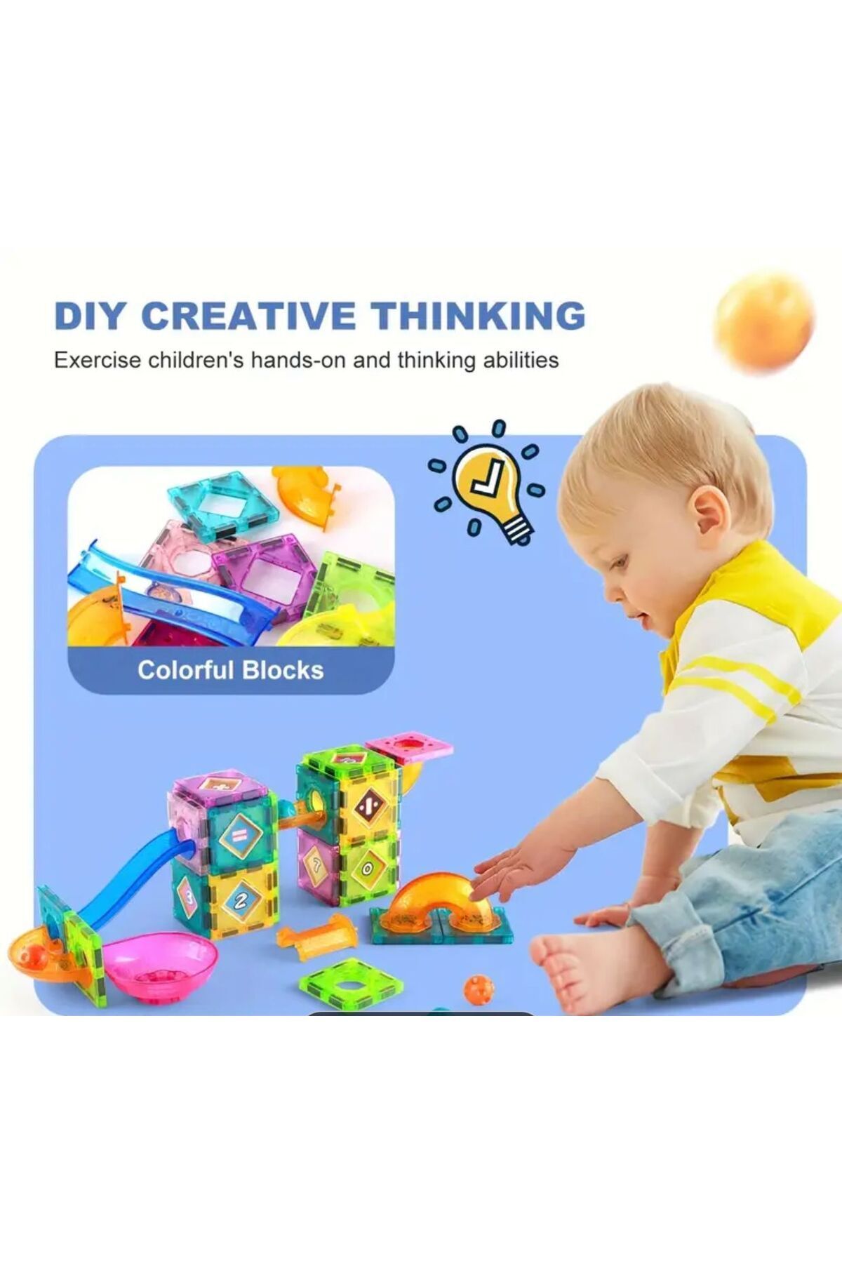 MİNİK DEHALAR-Magnetic 3D Slide Tubular Build Block Intelligence Developer (43 Pieces) 4