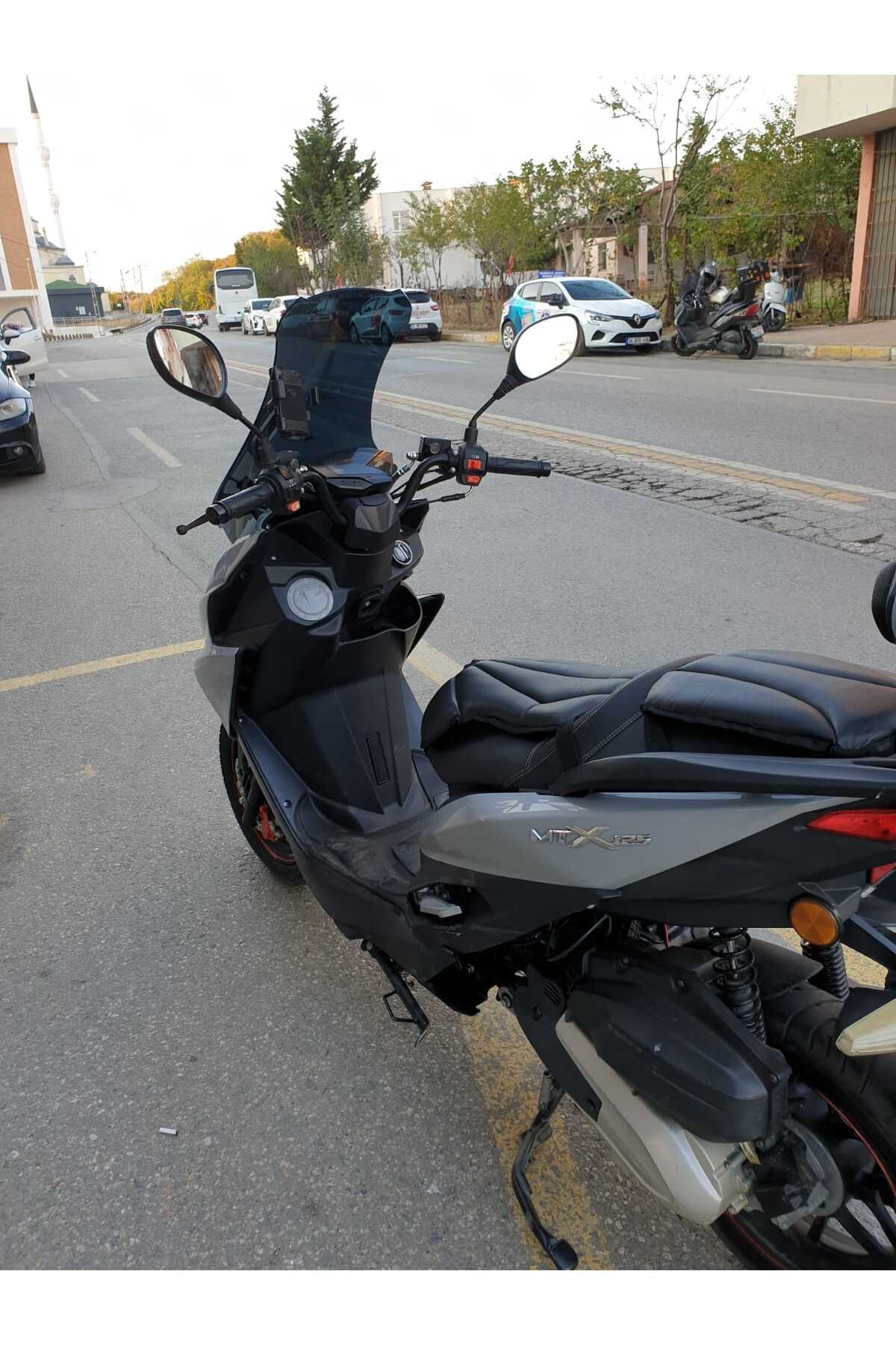 Motolüx Mtx 125 Siperlik Ön Cam 2022-2025 Model 65cm Siyah Renkli 4mm ORTA BOYLU CAM