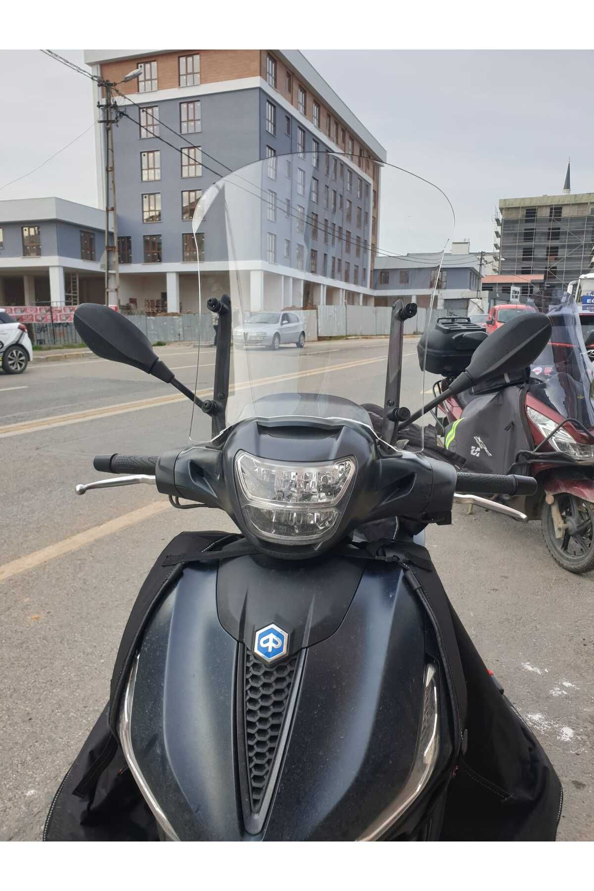 Piaggio Beverlys 400 Siperlik Ön Cam 2021-2025 Model 44cm Şeffaf Renkli 4mm