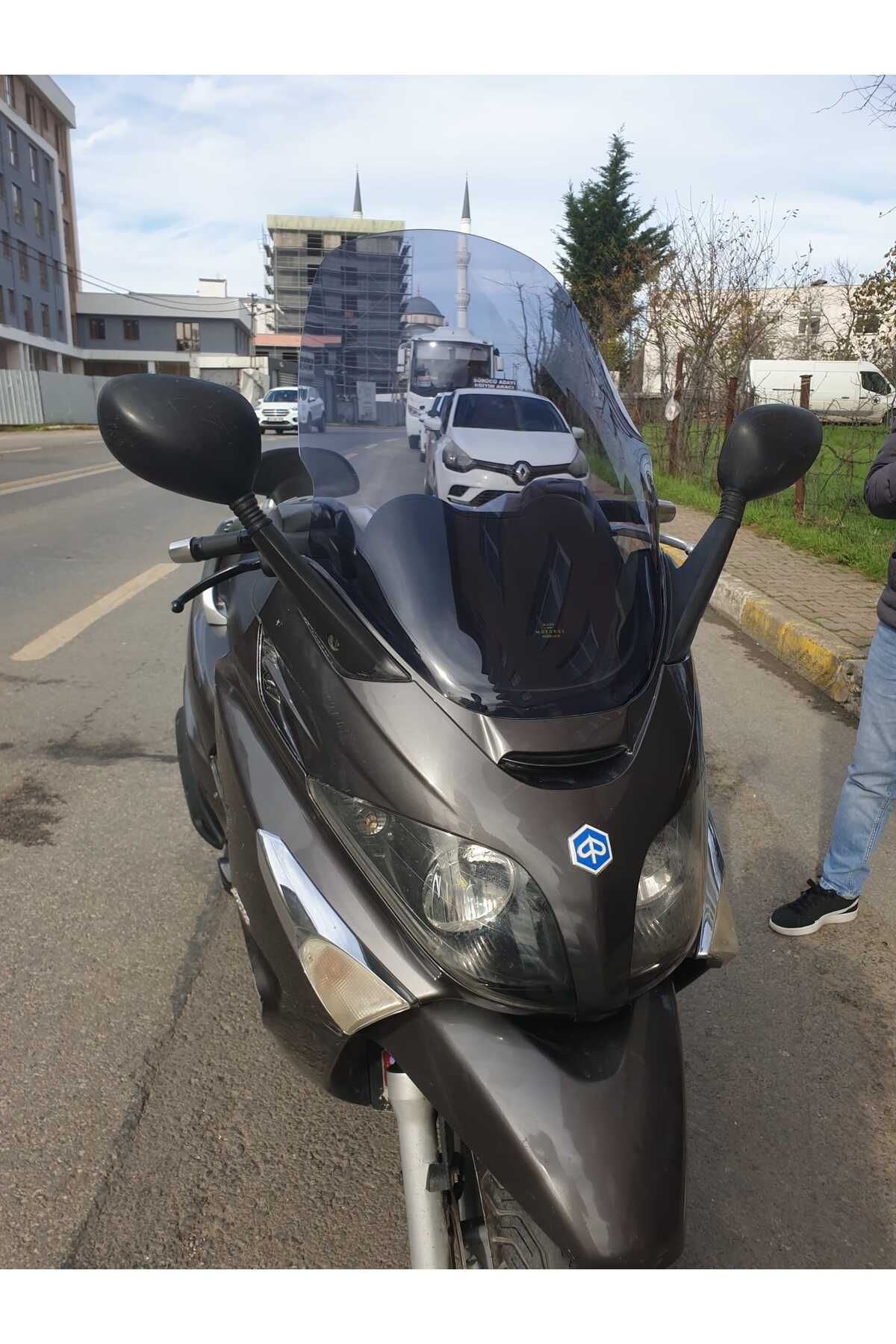 Piaggio X Evo 250-400 Siperlik Ön Cam 2009 2016 Model 58cm Füme Renkli 4mm