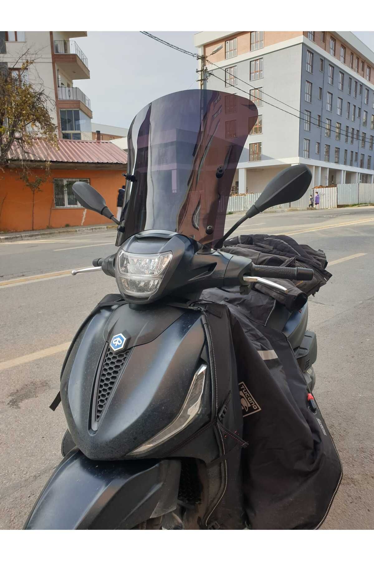 Piaggio Beverlys 400 Siperlik Ön Cam 2021-2025 Model 44cm Siyah Renkli 4mm