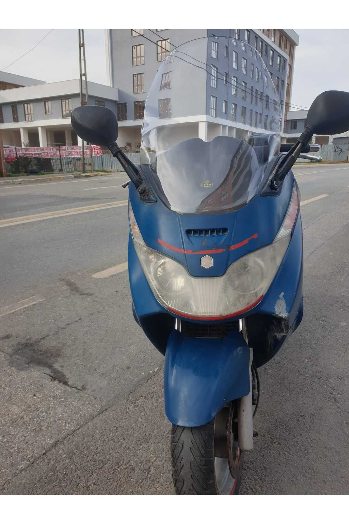 Piaggio X8 200 Siperlik Ön Cam 2004 2006 Model 58cm Şeffaf Renkli 4mm