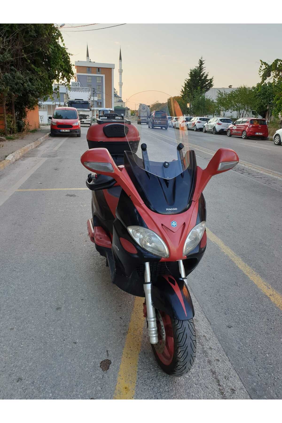 Piaggio X9 250 -500  Siperlik Ön Cam 2005 2007 Model 59cm Şeffaf Renkli 4mm