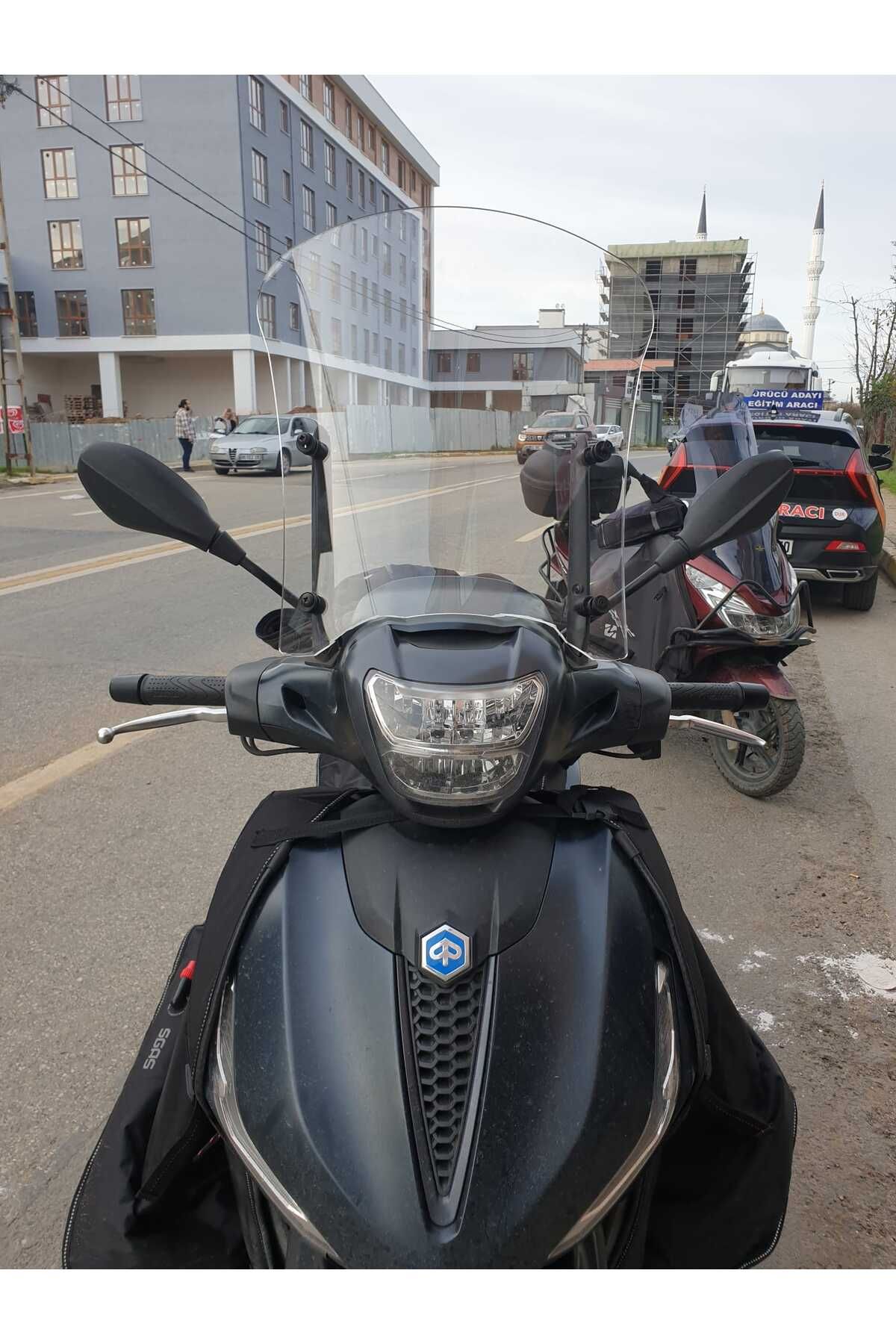 Piaggio Beverlys 400 Siperlik Ön Cam 2021-2025 Model 44cm Şeffaf Renkli 4mm