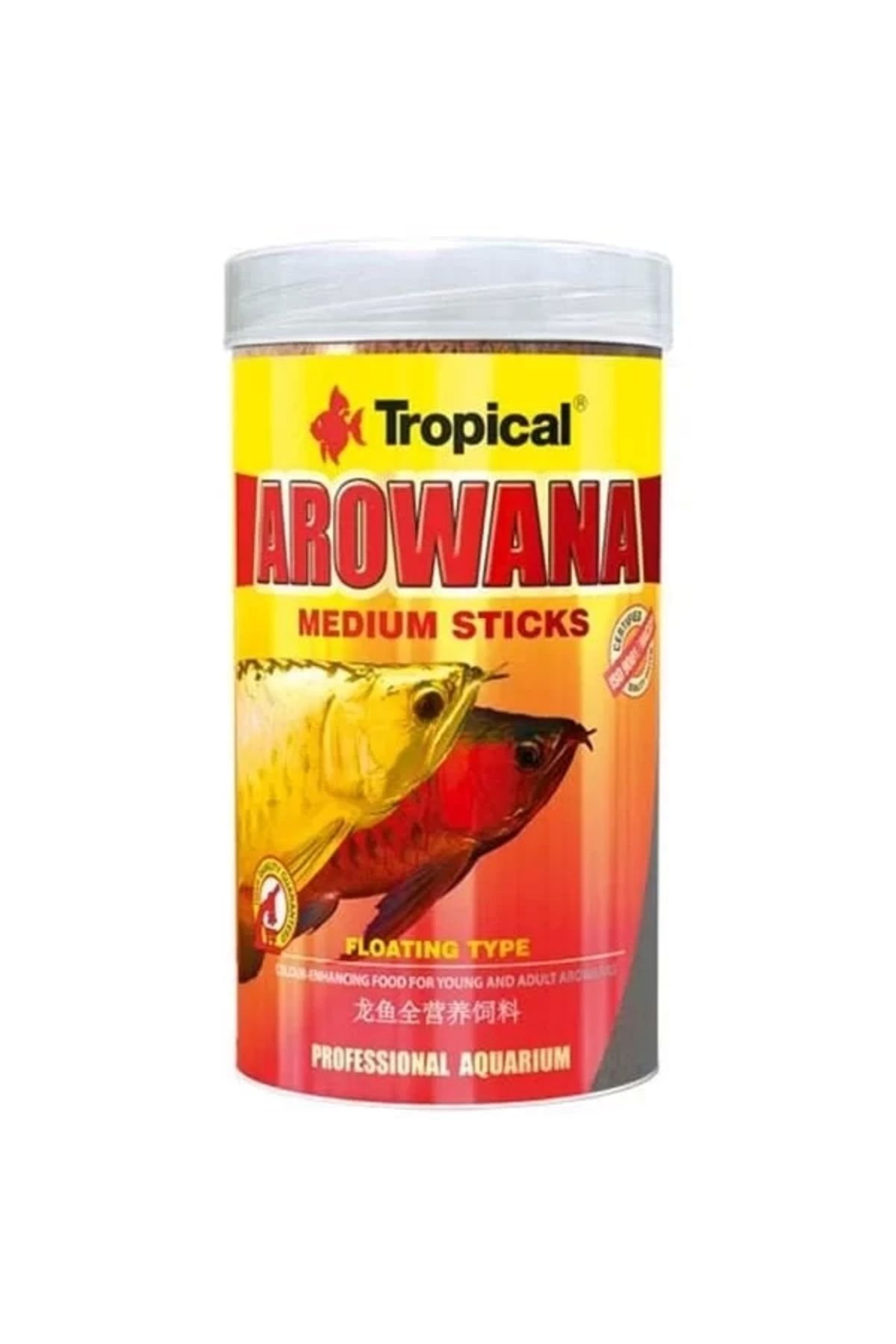 Tropical Arowana Sticks Genç Arowanalar Için Renklendirici Balık Yemi Medium 250 ml 90 gr