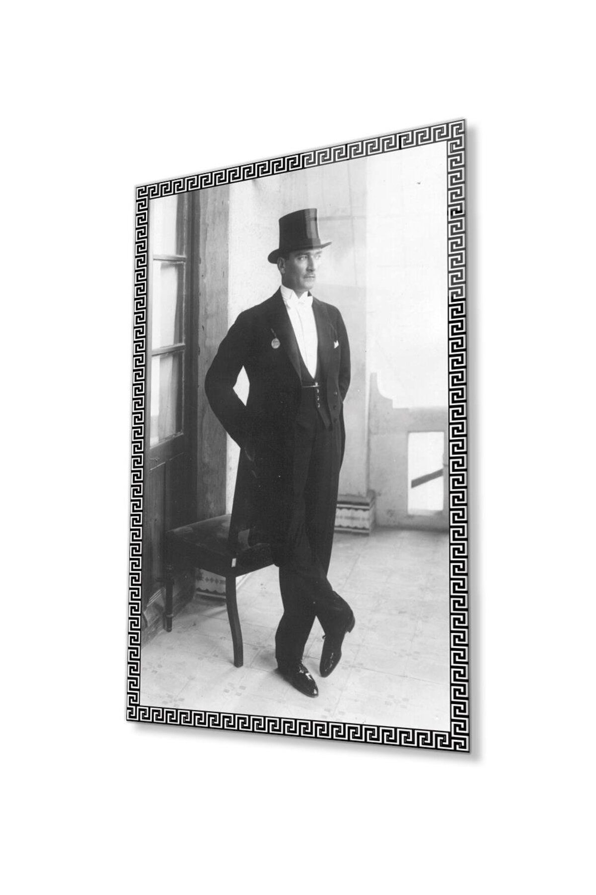 idealizbiz Atatürk Cam Tablo 4mm Dayanıklı Temperli Cam, Atatürk Glass Wall Art