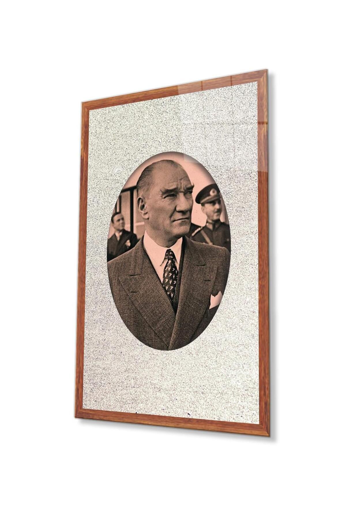 idealizbiz Atatürk Cam Tablo 4mm Dayanıklı Temperli Cam, Atatürk Glass Wall Art