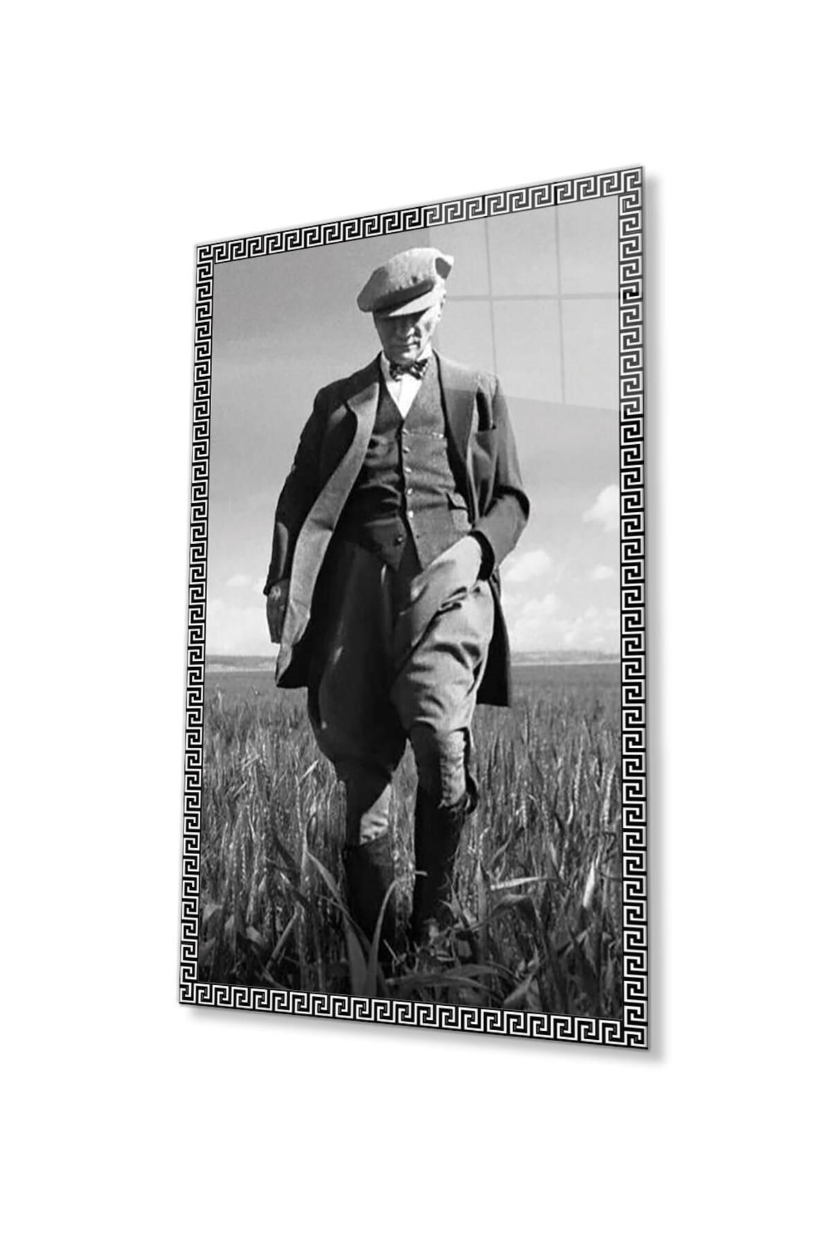 idealizbiz Atatürk Cam Tablo 4mm Dayanıklı Temperli Cam, Atatürk Glass Wall Art