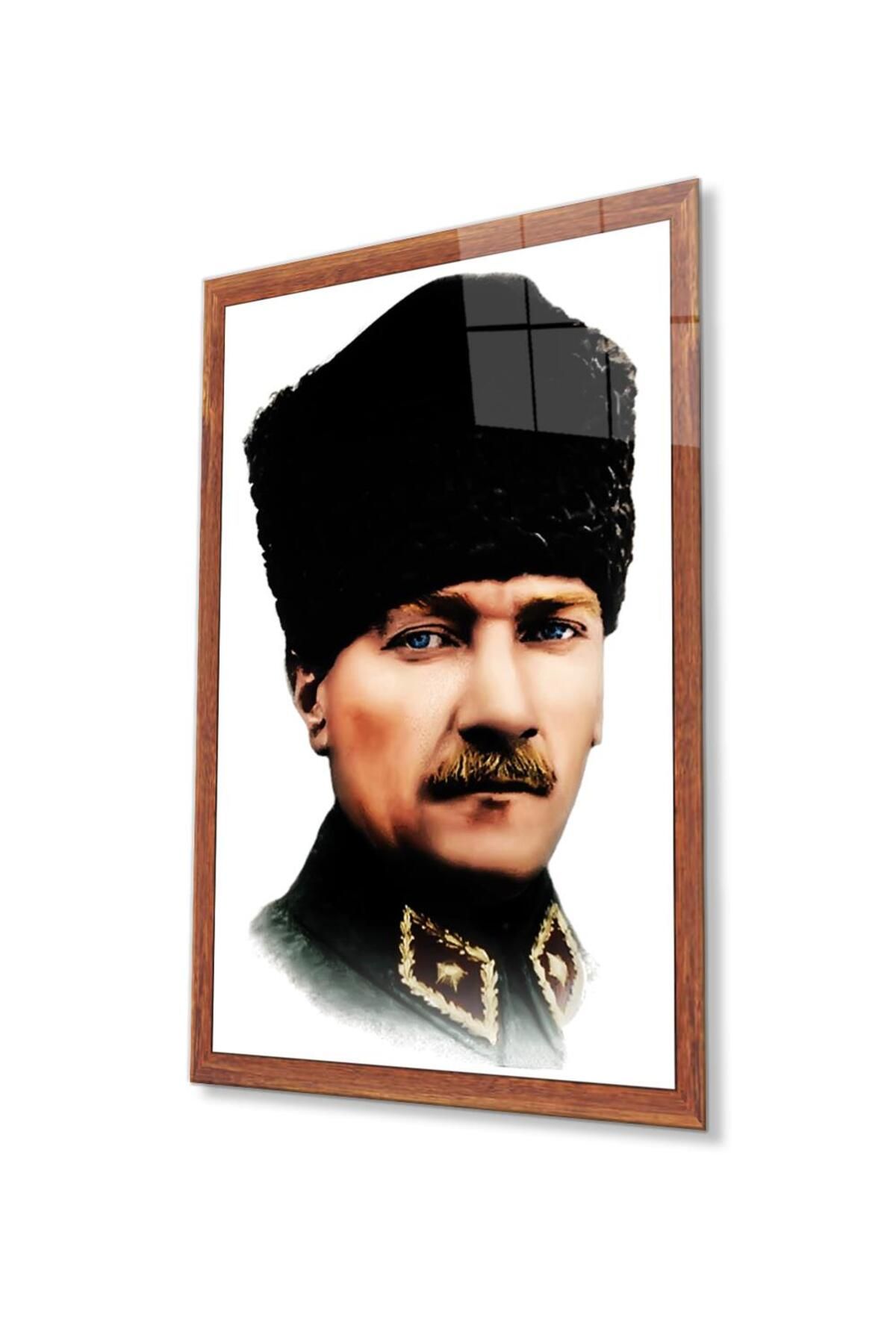 idealizbiz Atatürk Cam Tablo 4mm Dayanıklı Temperli Cam, Atatürk Glass Wall Art