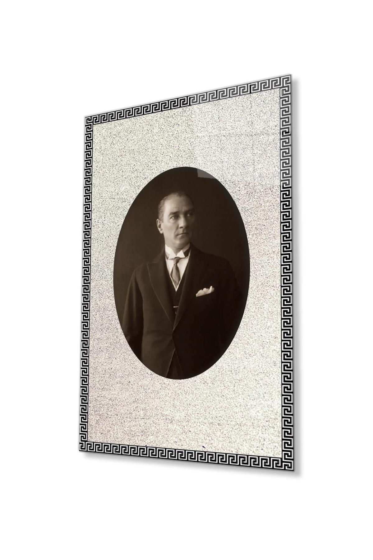 idealizbiz Atatürk Cam Tablo 4mm Dayanıklı Temperli Cam, Atatürk Glass Wall Art