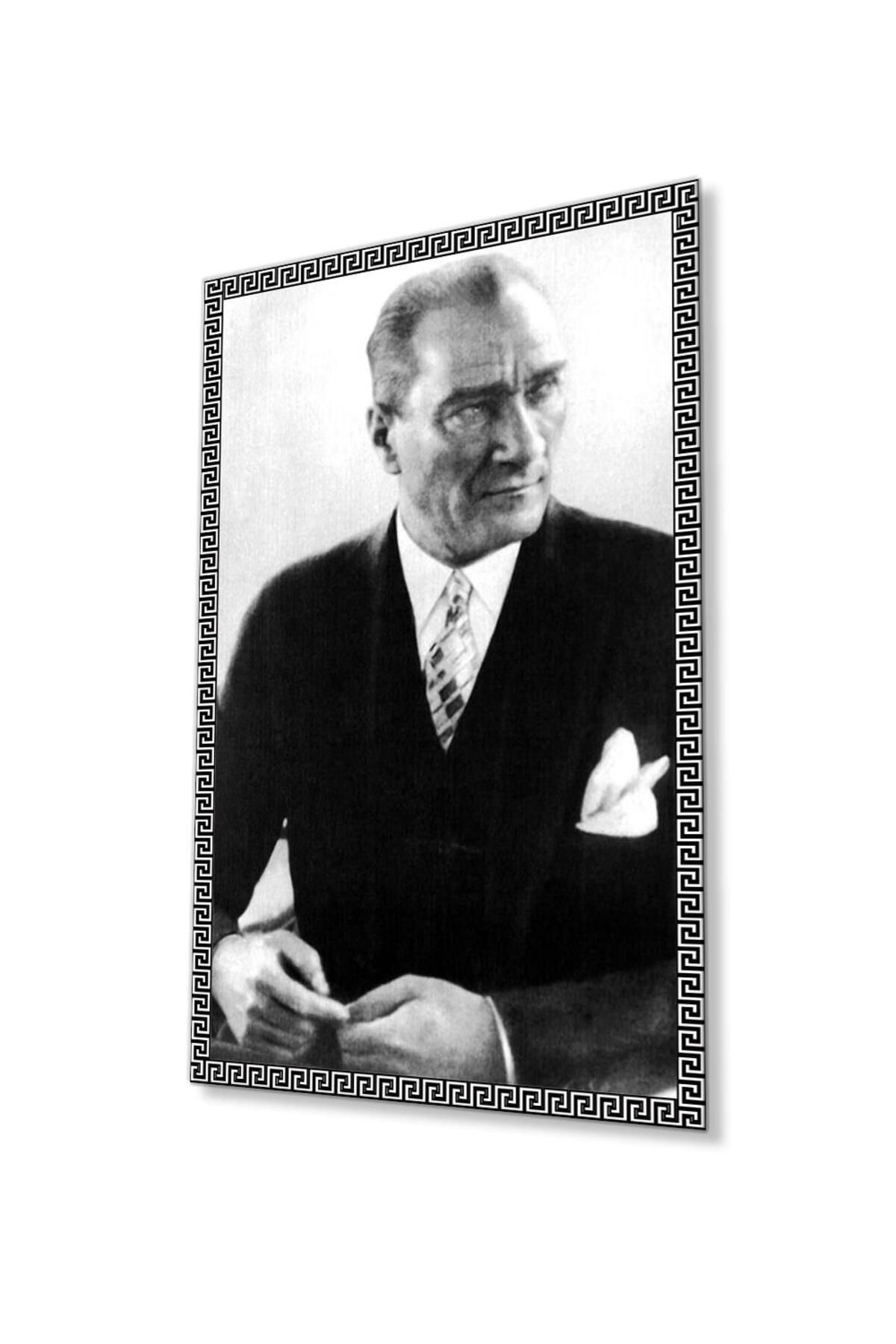 idealizbiz Atatürk Cam Tablo 4mm Dayanıklı Temperli Cam, Atatürk Glass Wall Art