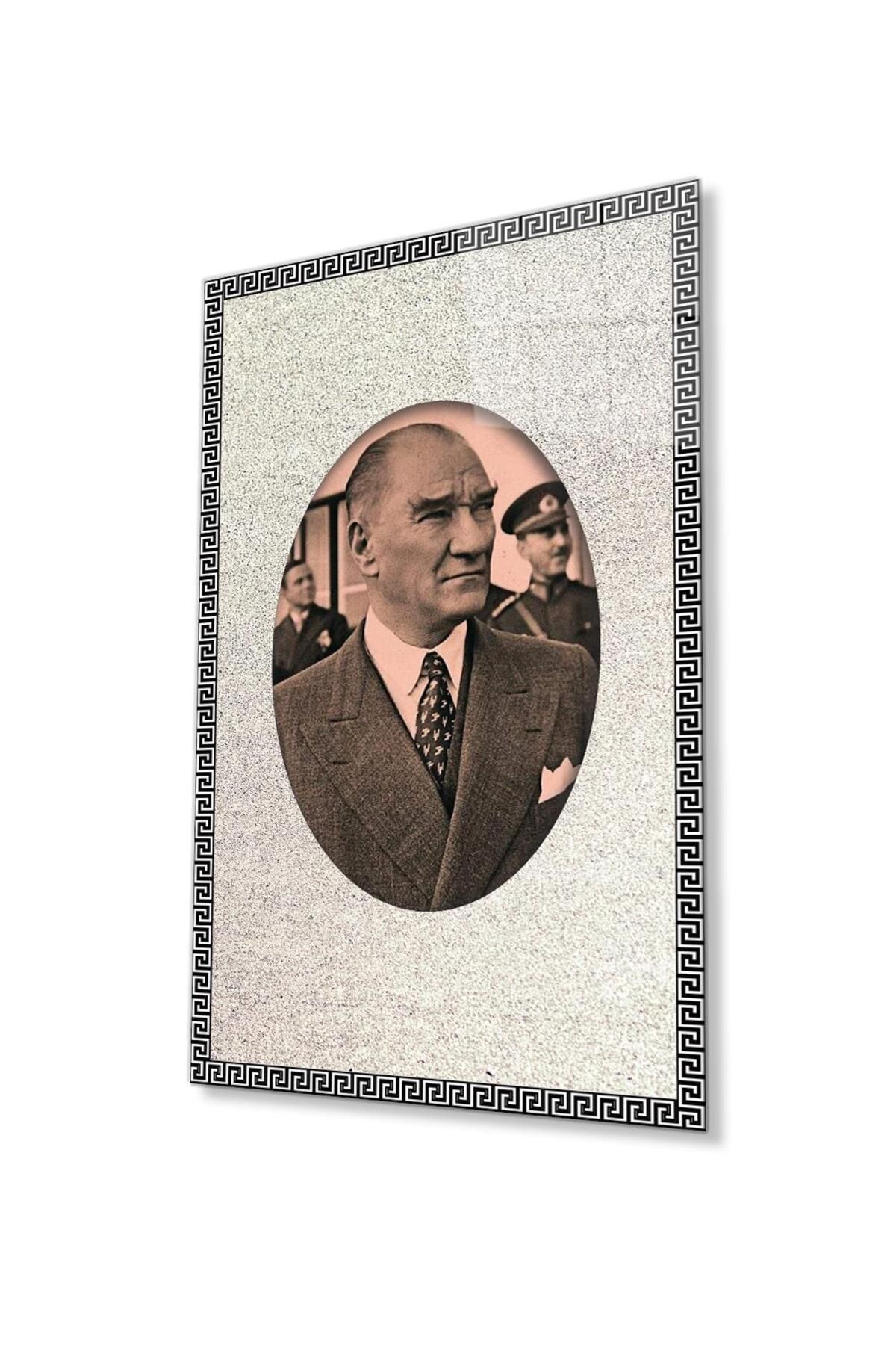 idealizbiz Atatürk Cam Tablo 4mm Dayanıklı Temperli Cam, Atatürk Glass Wall Art
