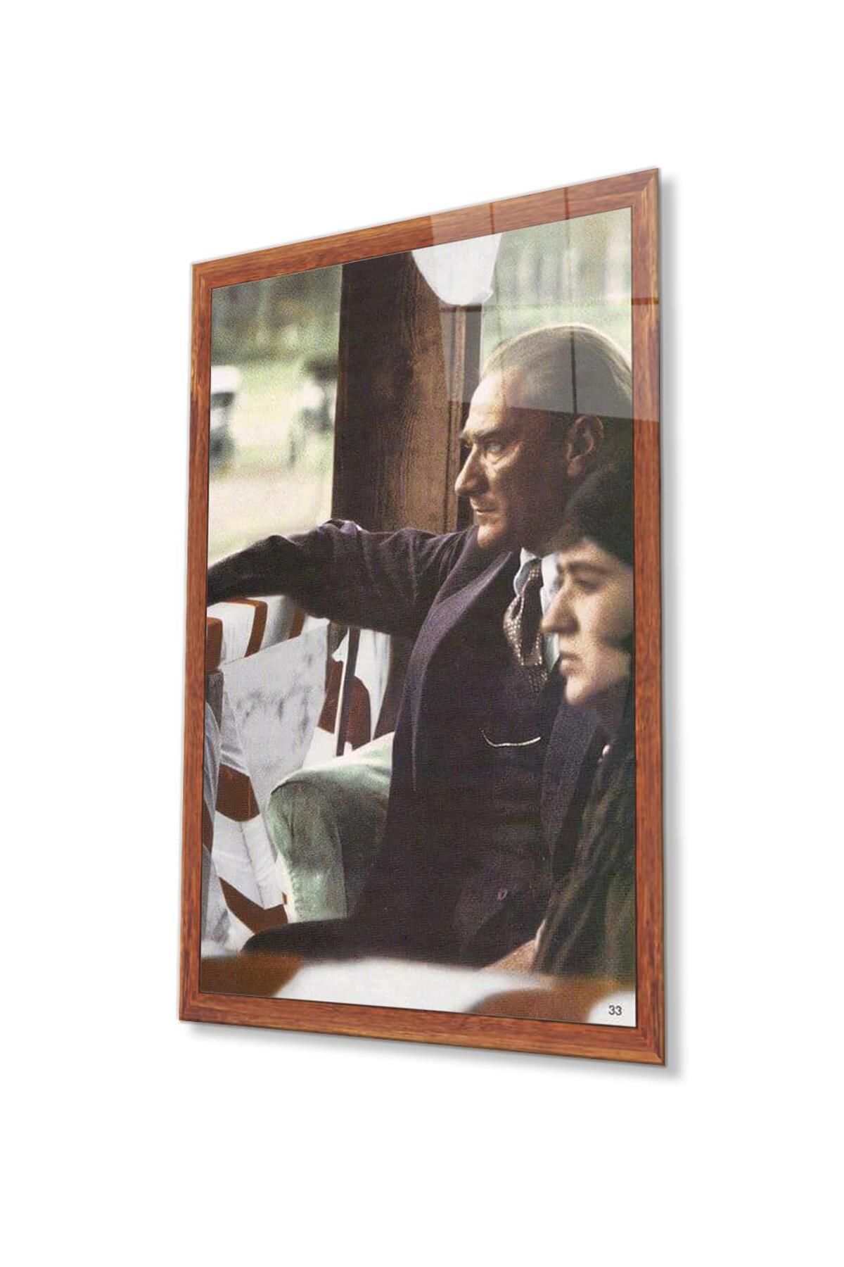 idealizbiz Atatürk Cam Tablo 4mm Dayanıklı Temperli Cam, Atatürk Glass Wall Art