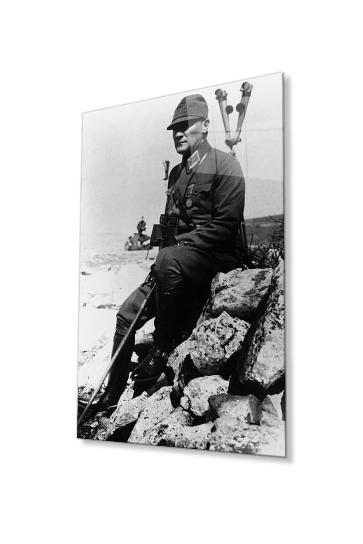 idealizbiz Atatürk Cam Tablo 4mm Dayanıklı Temperli Cam, Atatürk Glass Wall Art