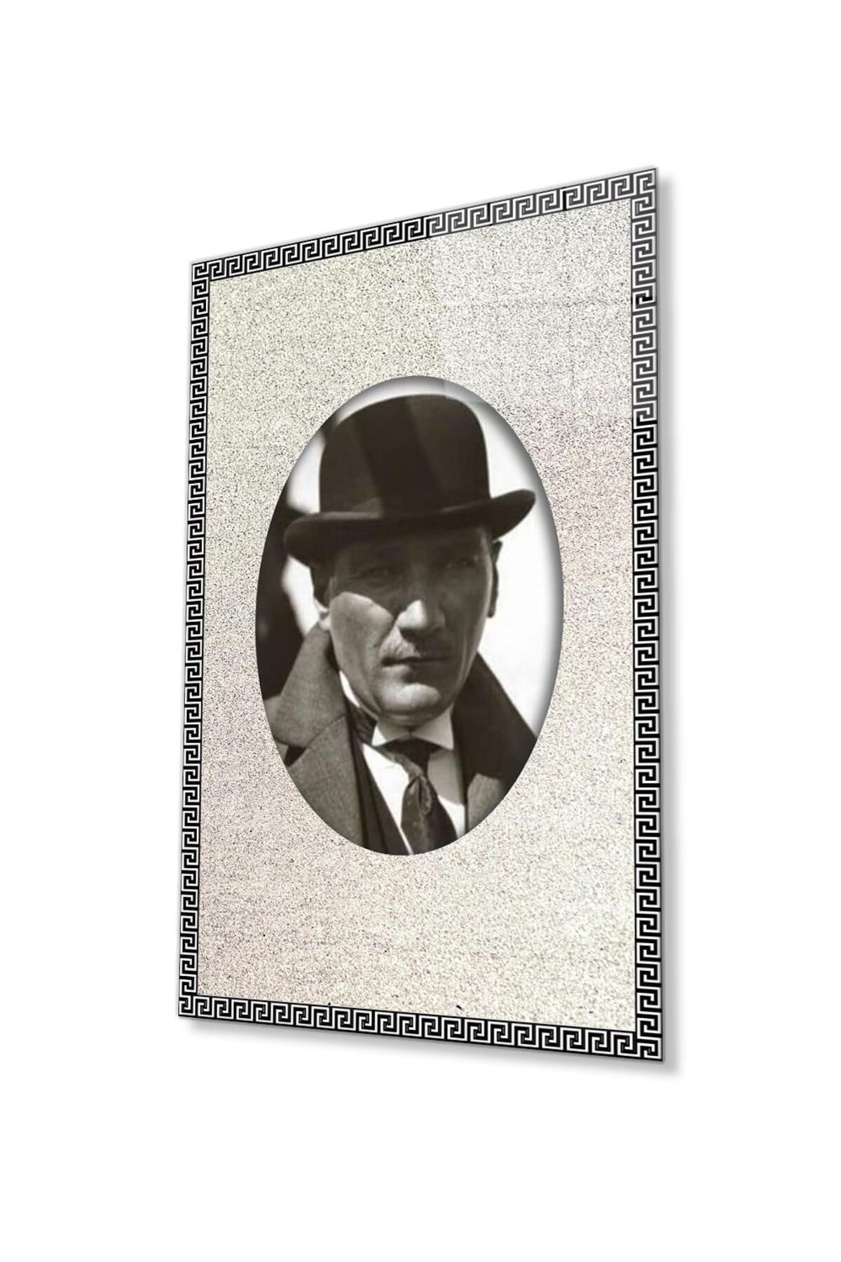 idealizbiz Atatürk Cam Tablo 4mm Dayanıklı Temperli Cam, Atatürk Glass Wall Art